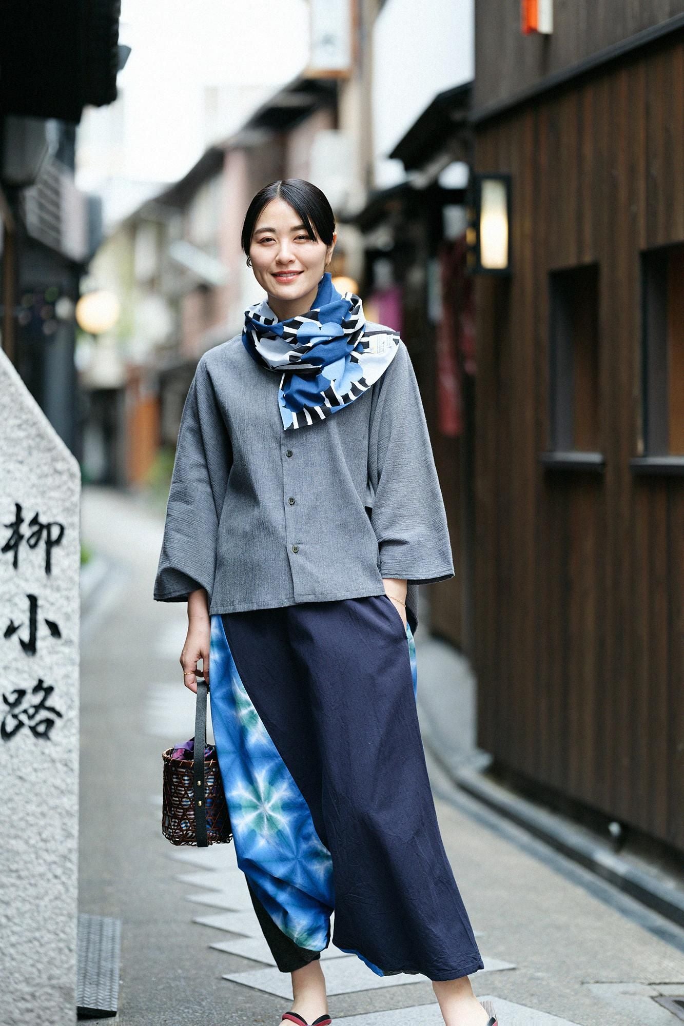 Isemomen Cotton Short Scarf / Woven Roses