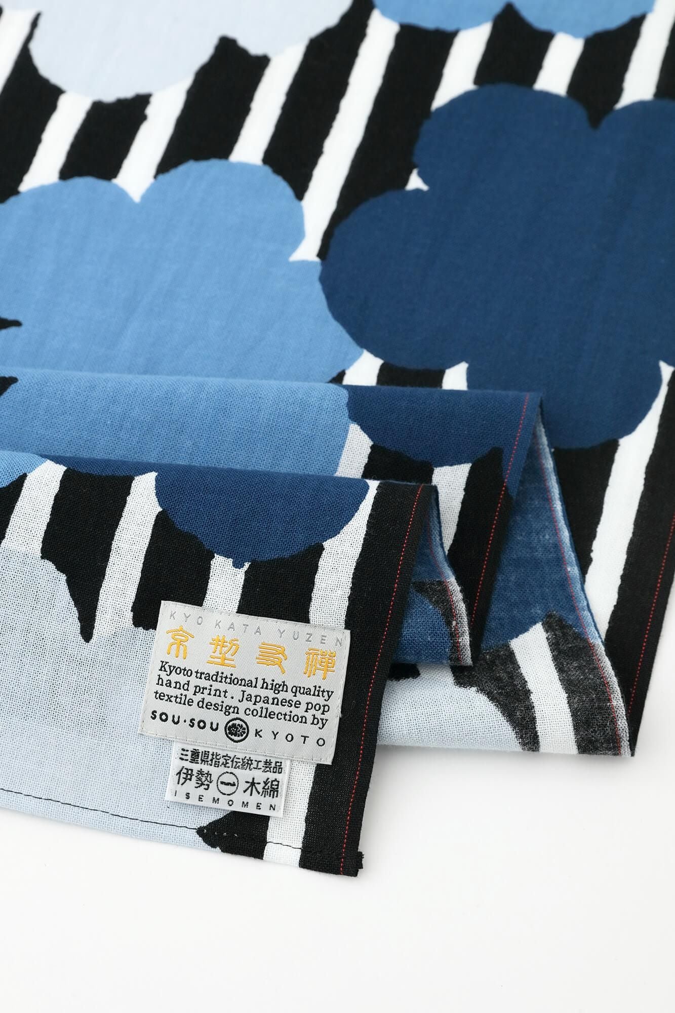 伊勢木綿 くびまき 短丈／布芝空薔薇（ぬのしばそら