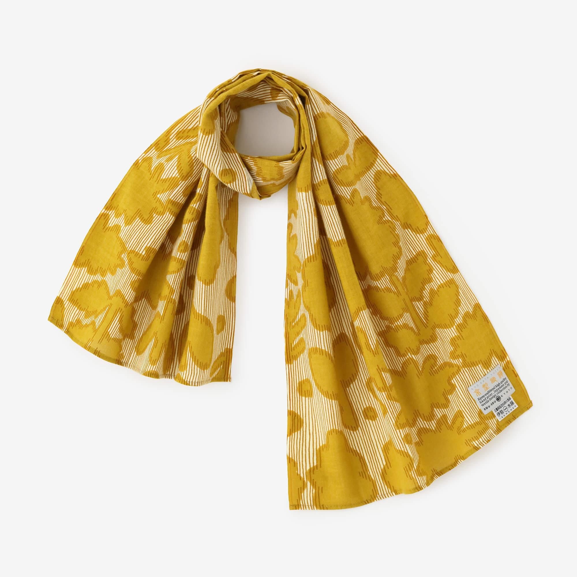 Isemomen Cotton Short Scarf / Shadow of Flowers