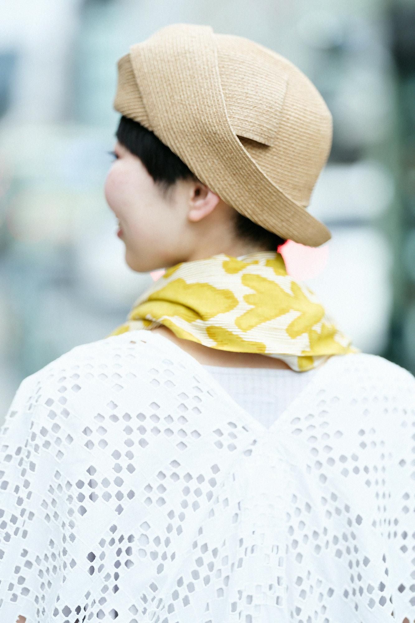 Isemomen Cotton Short Scarf / Shadow of Flowers