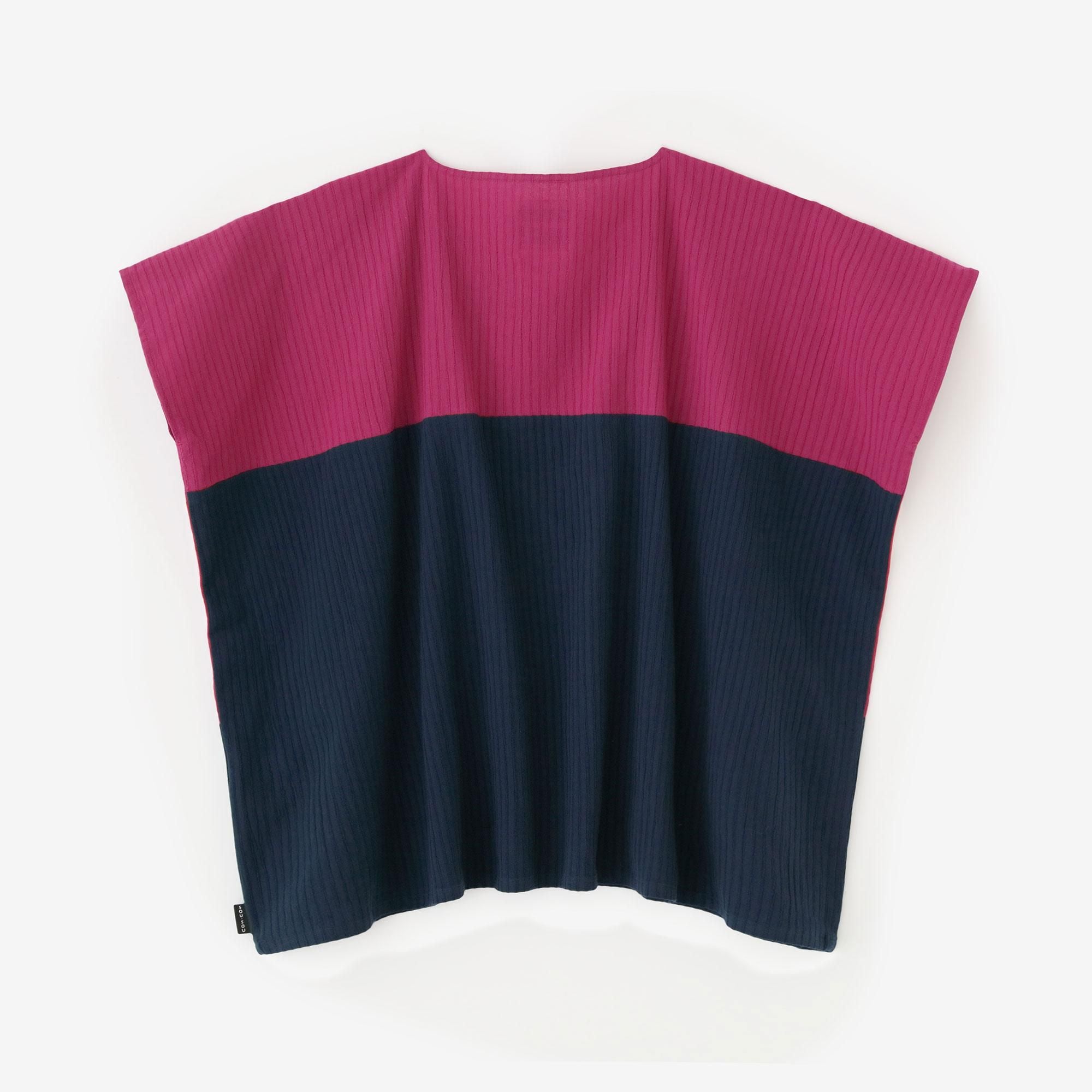 【net limited】Chizimi Cotton 40/20 Akiha Square Top(deerminds old time withi) group(minds old time withfruit)/Dark Pink(Koinakabeni)×Nado Mouse (Nando)Nefigure)