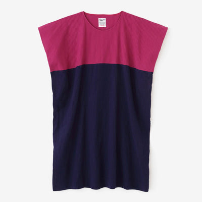 Chizimi Cotton 40/20 Akiha Rectangular Dress set(minds old time withfruit)/Dark Pink(inside the garden)×Eggplant Color