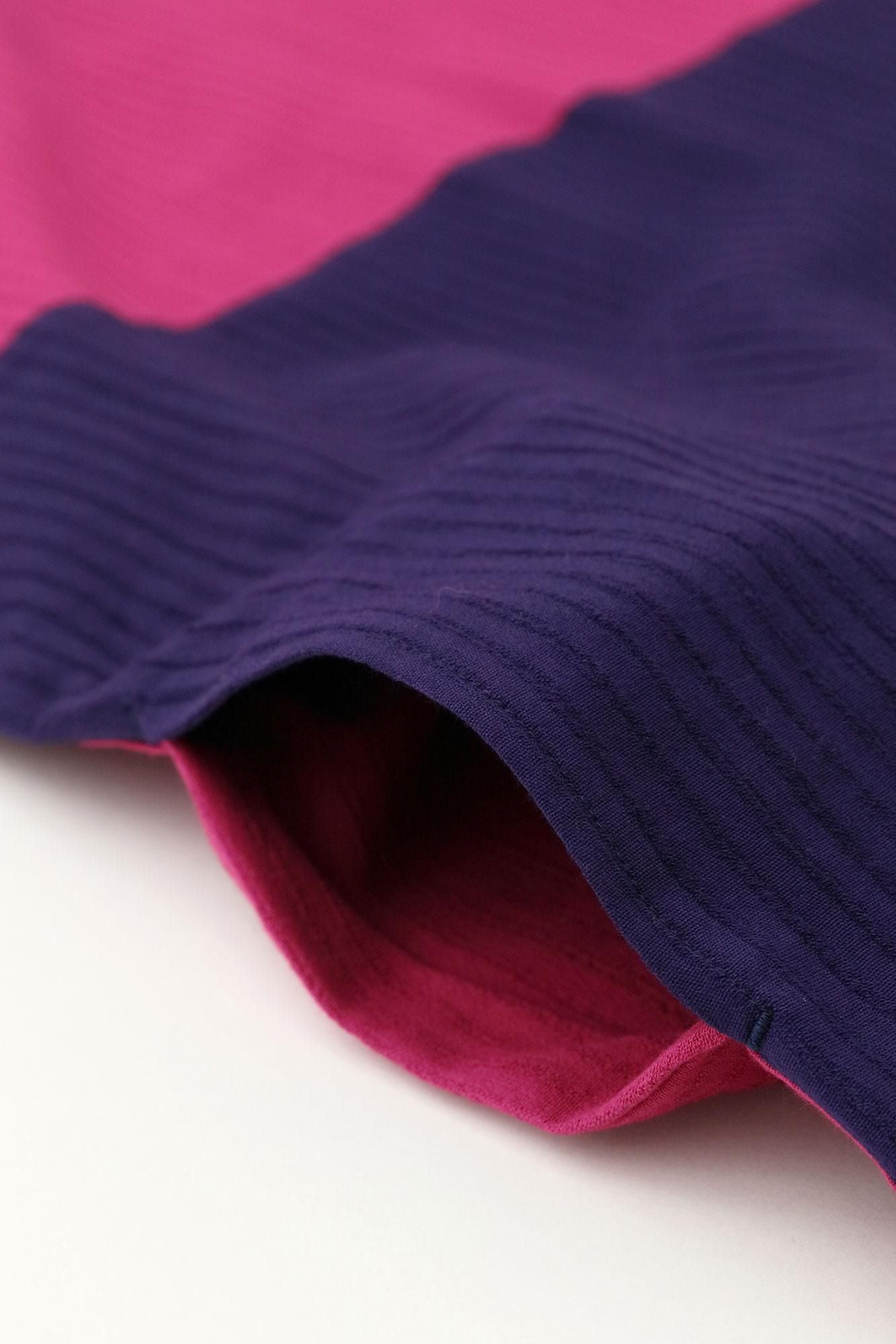 高島縮棉 40/20 空羽 長方形洋裝 組（kumi）/深粉紅（koinakabe）x紫藍色