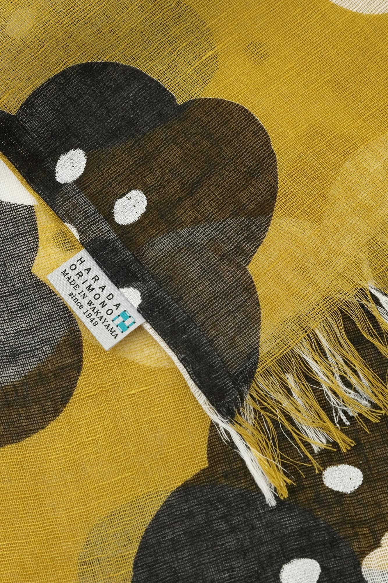 Cotton-linen Blend Ring-shaped Scarf / Smile Mustard Color