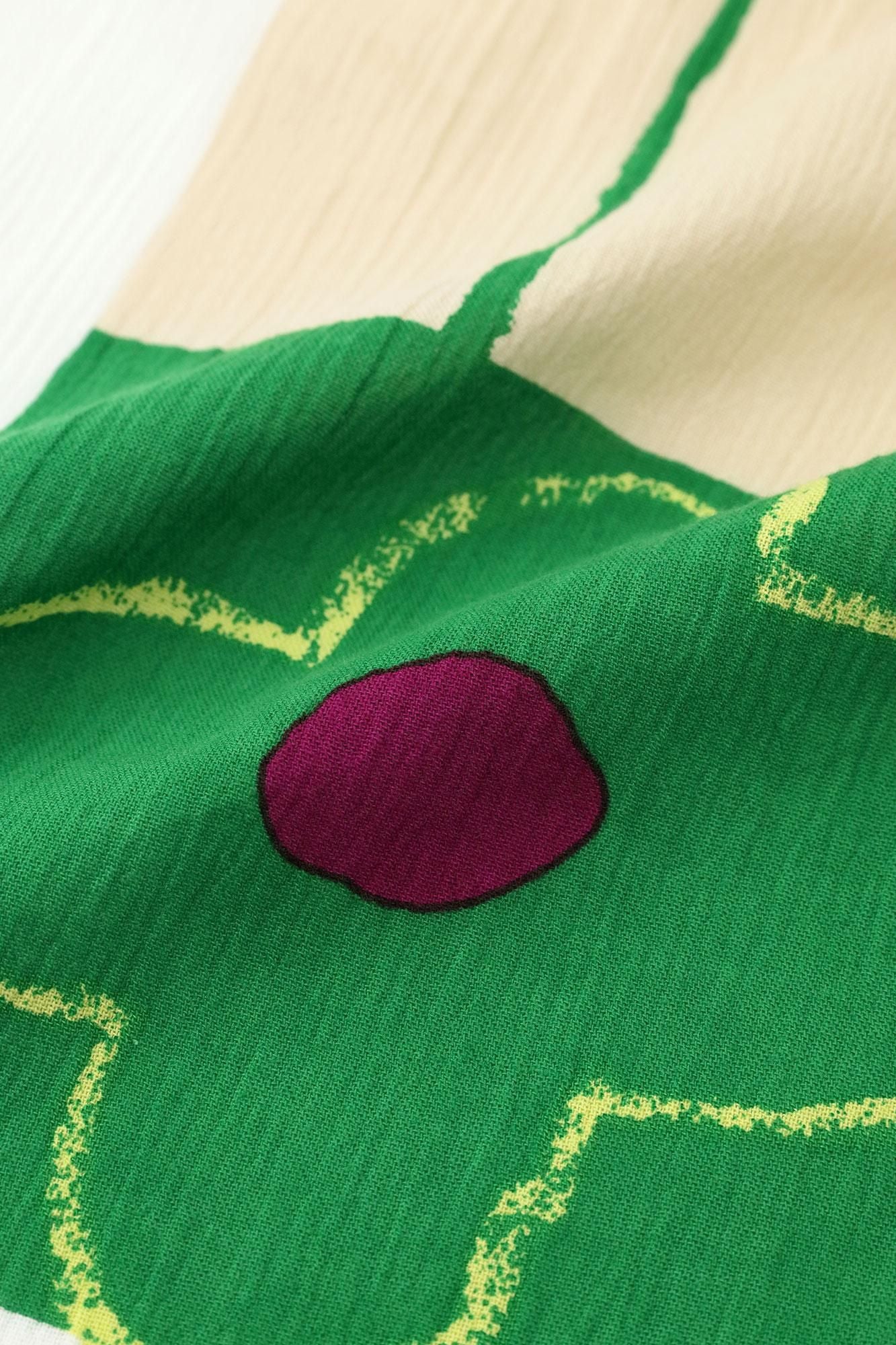 【net limited】Chizimi Cotton 20/20 Stand Collar Short Sleeve Shirt / Warawa