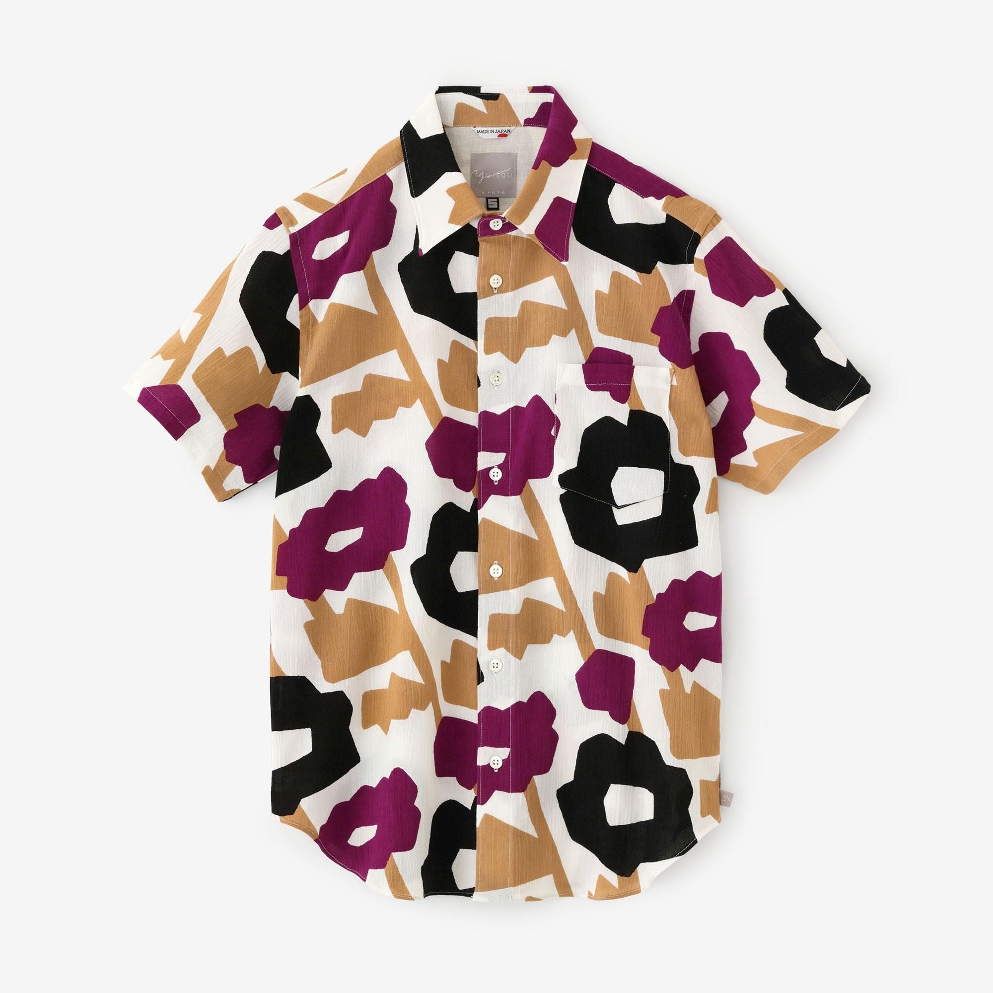 【net限定40%OFF】高島縮 20/20 半袖シャツ／笑み（えみ）