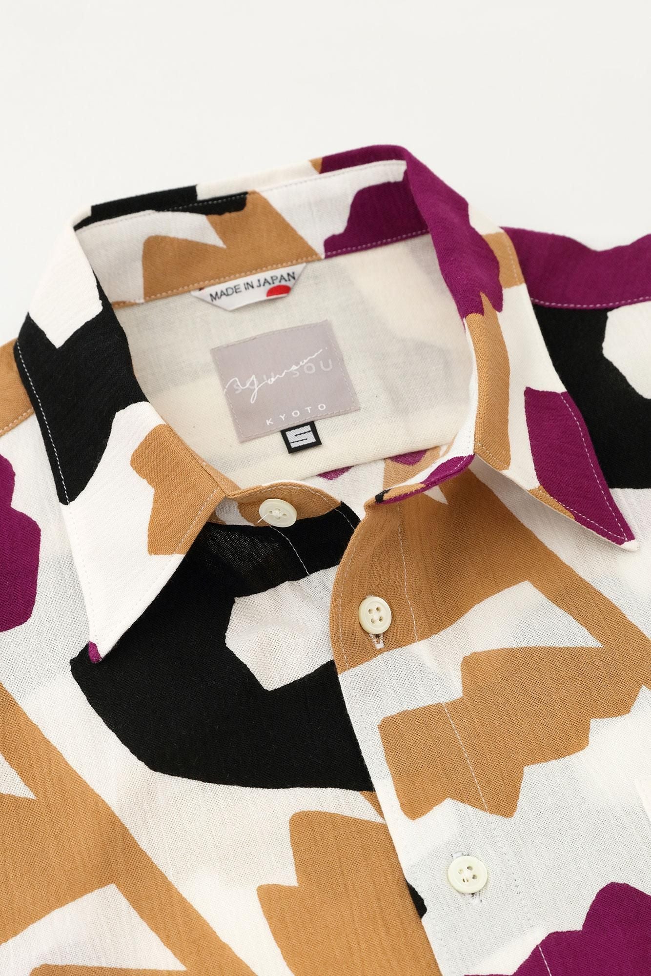 【net限定40%OFF】高島縮 20/20 半袖シャツ／笑み（えみ）