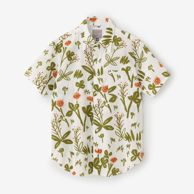 Chizimi Cotton 20/20 Short Sleeve Shirt / Flower