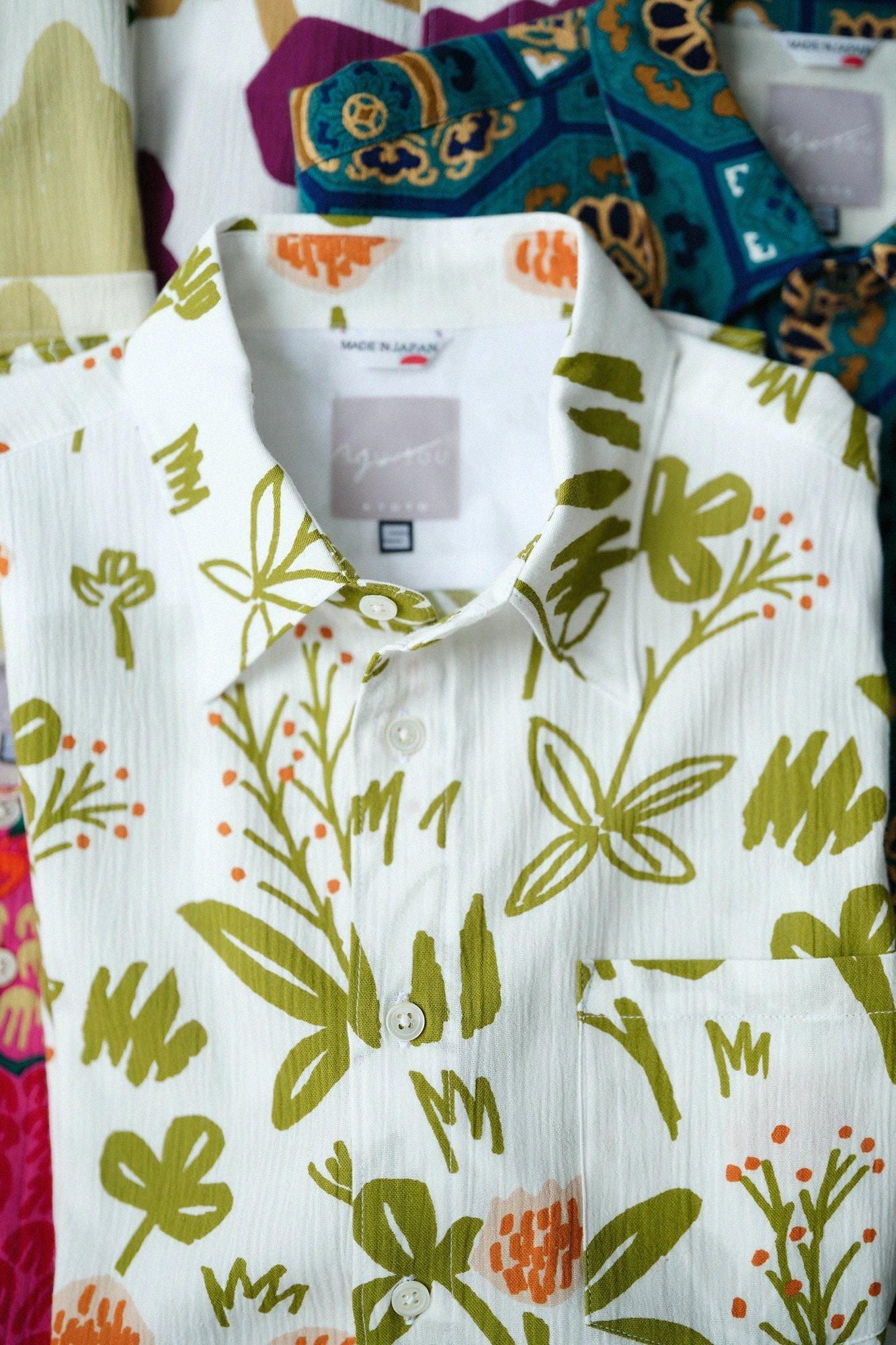 【期間限定10%OFF】高島縮棉 20/20短袖襯衫／花（※預計於4月29日～5月2日左右發貨）