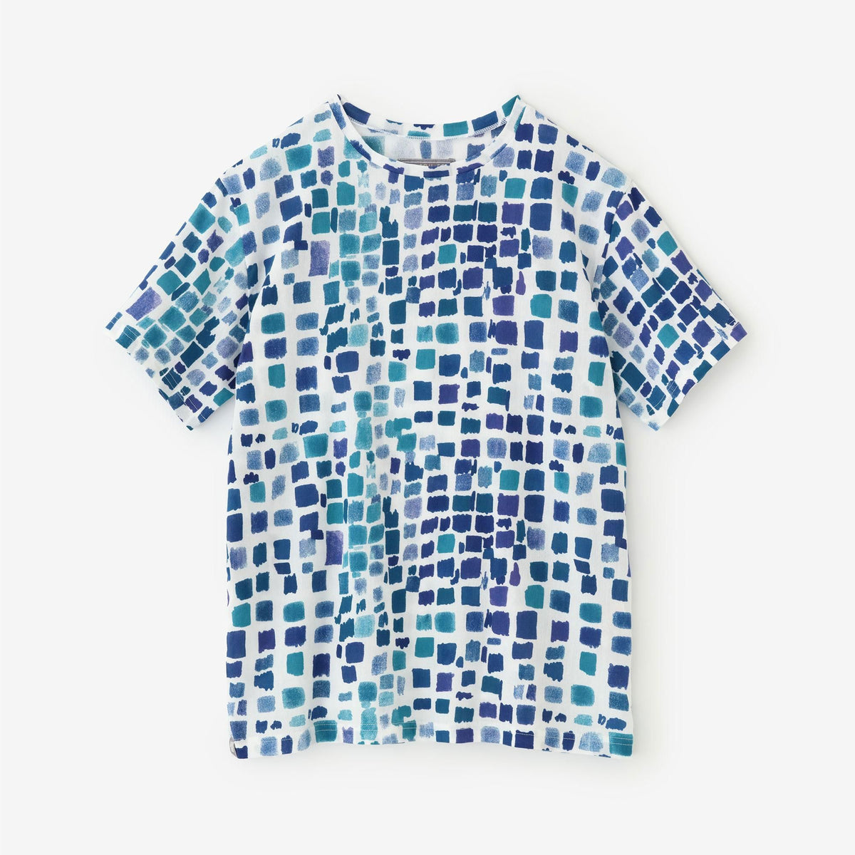 高島縮 40/40 半袖Tシャツ／絵具皿（えのぐざら） 水辺色（みずべいろ）