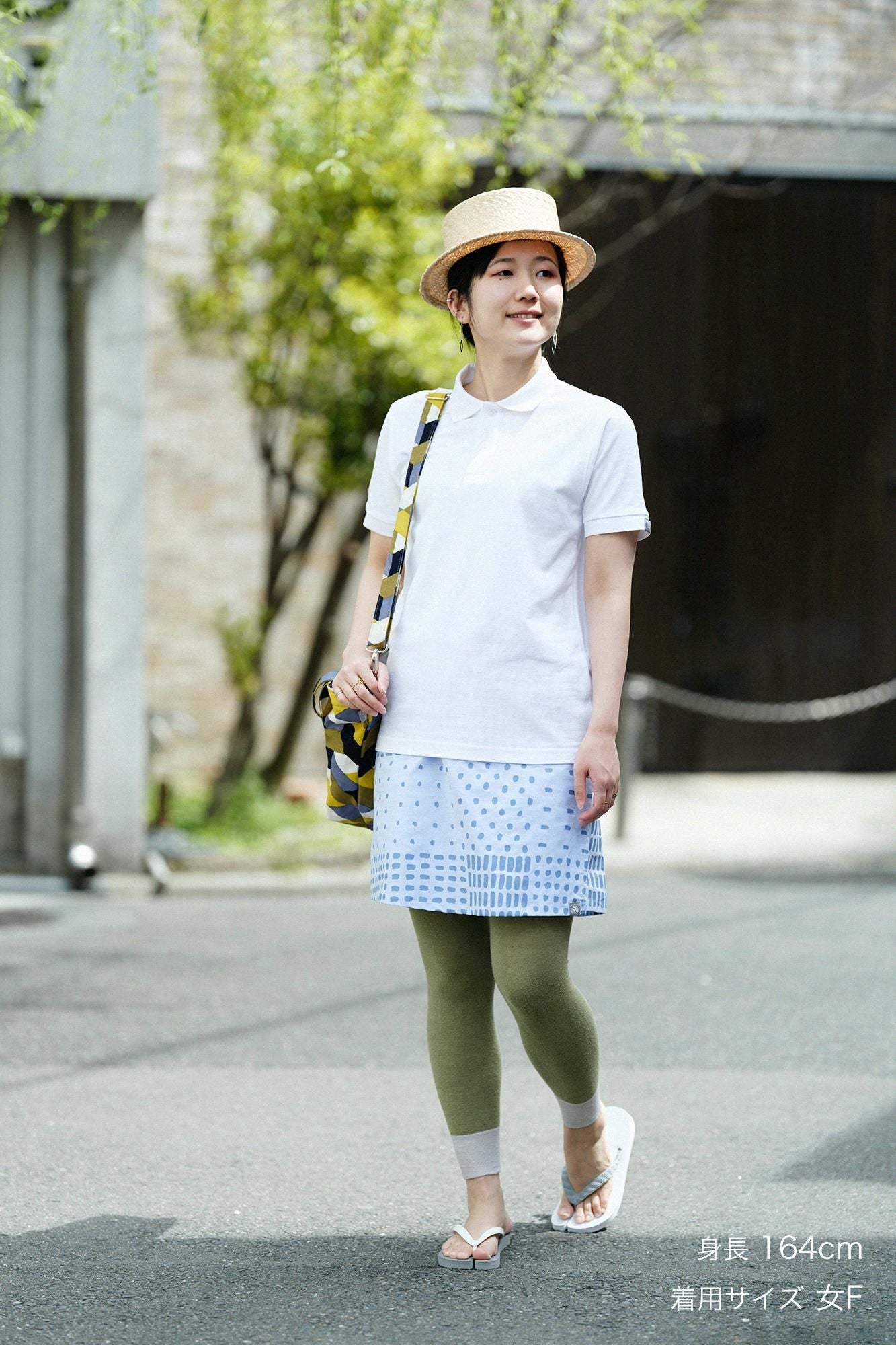 棉和紙 BIKE 裙褲／敷石 淡水藍色