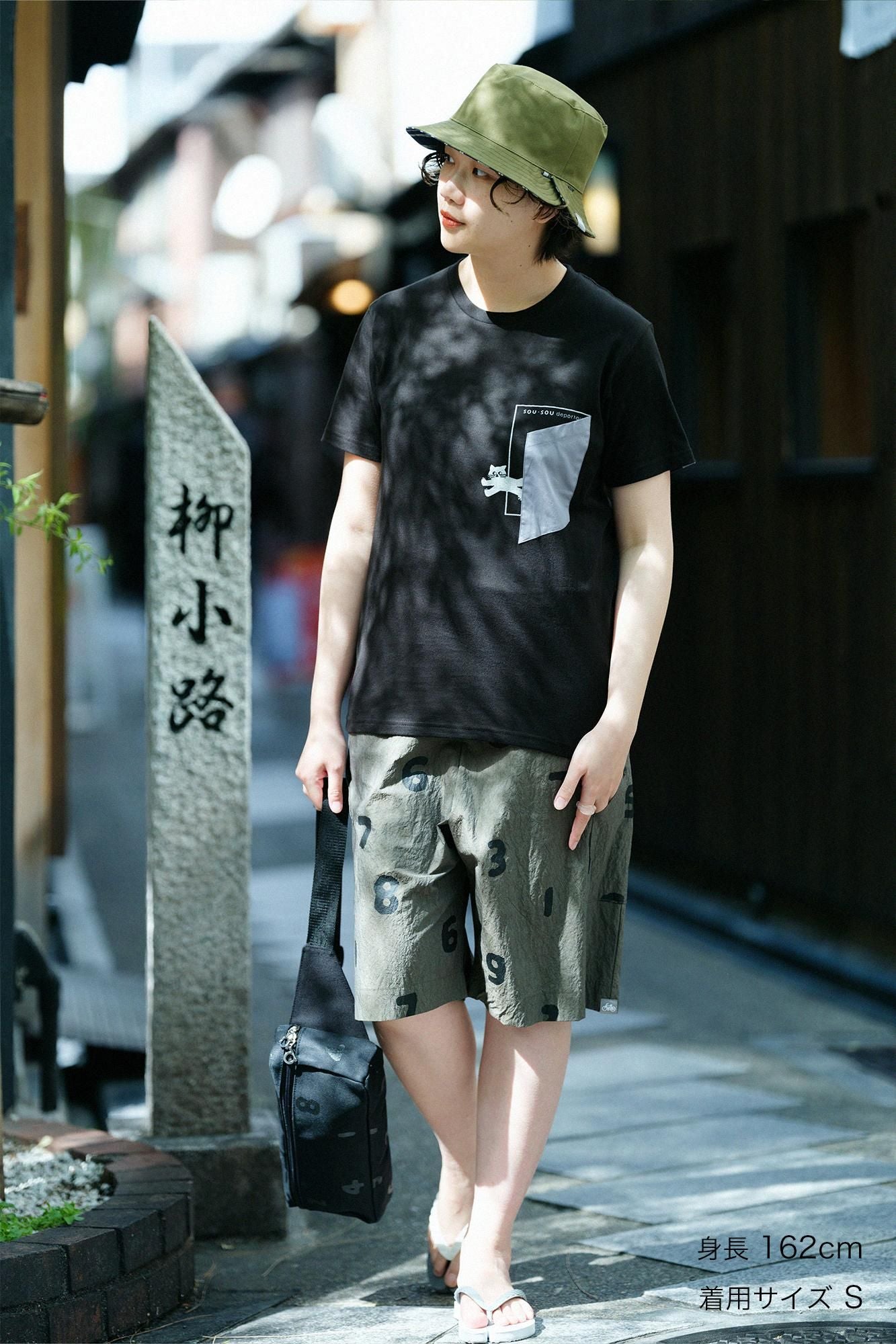 Kurzärmliges Escape-Pocket-T-Shirt [5.0]/Schwarz