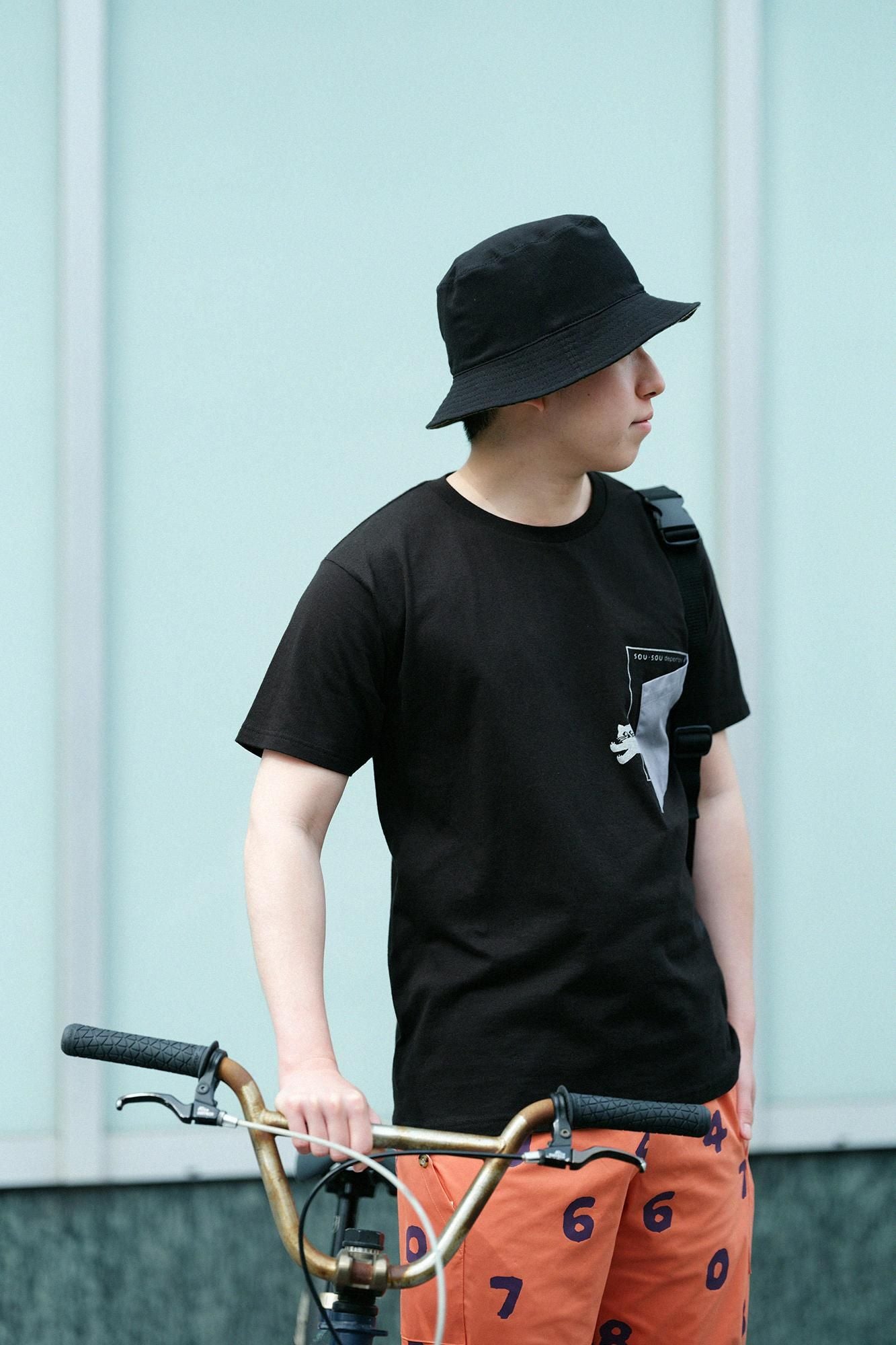 Kurzärmliges Escape-Pocket-T-Shirt [5.0]/Schwarz