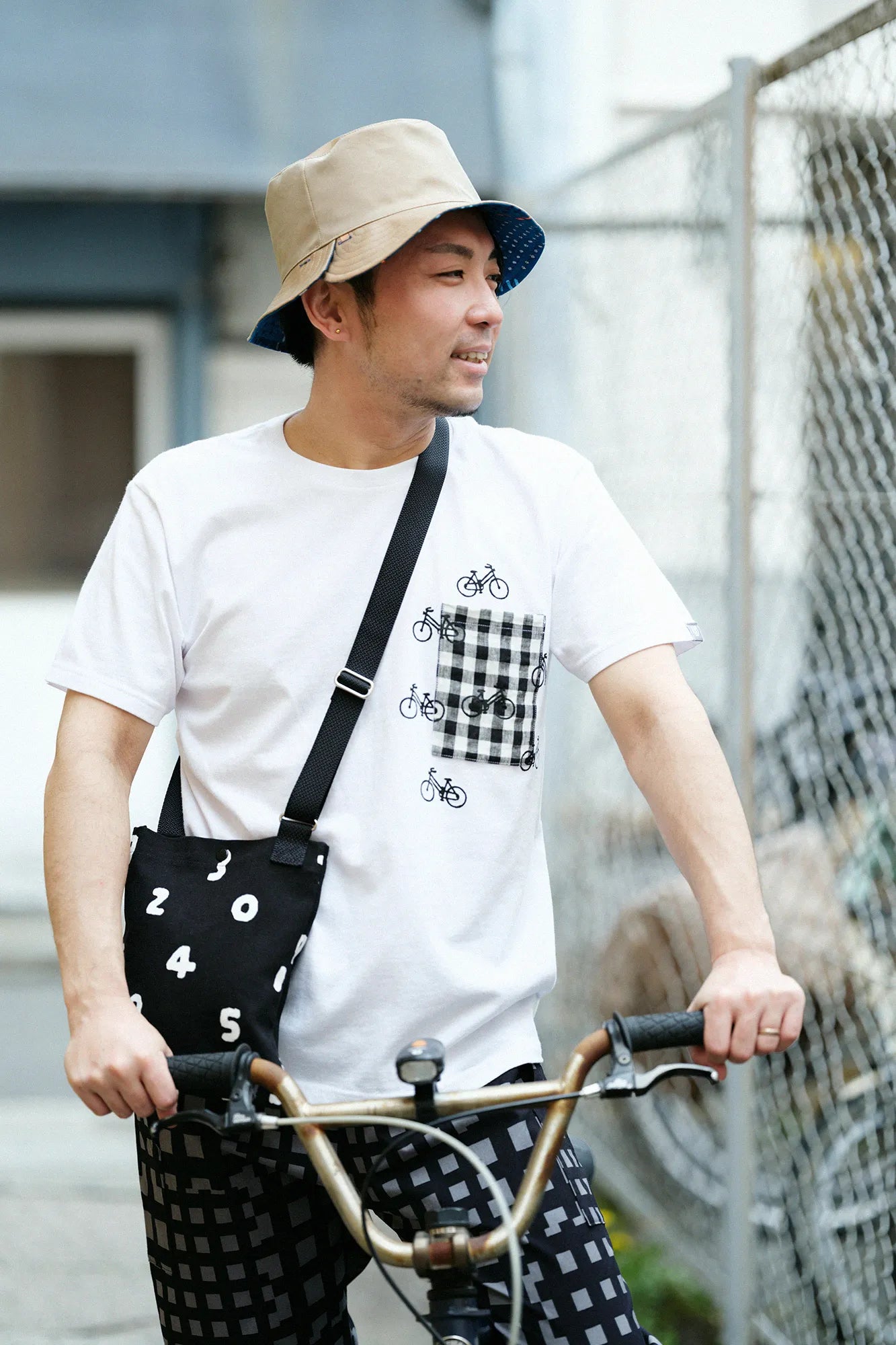 Short Sleeve Pocket T-shirt [5.0] / White×Bicycle Craze