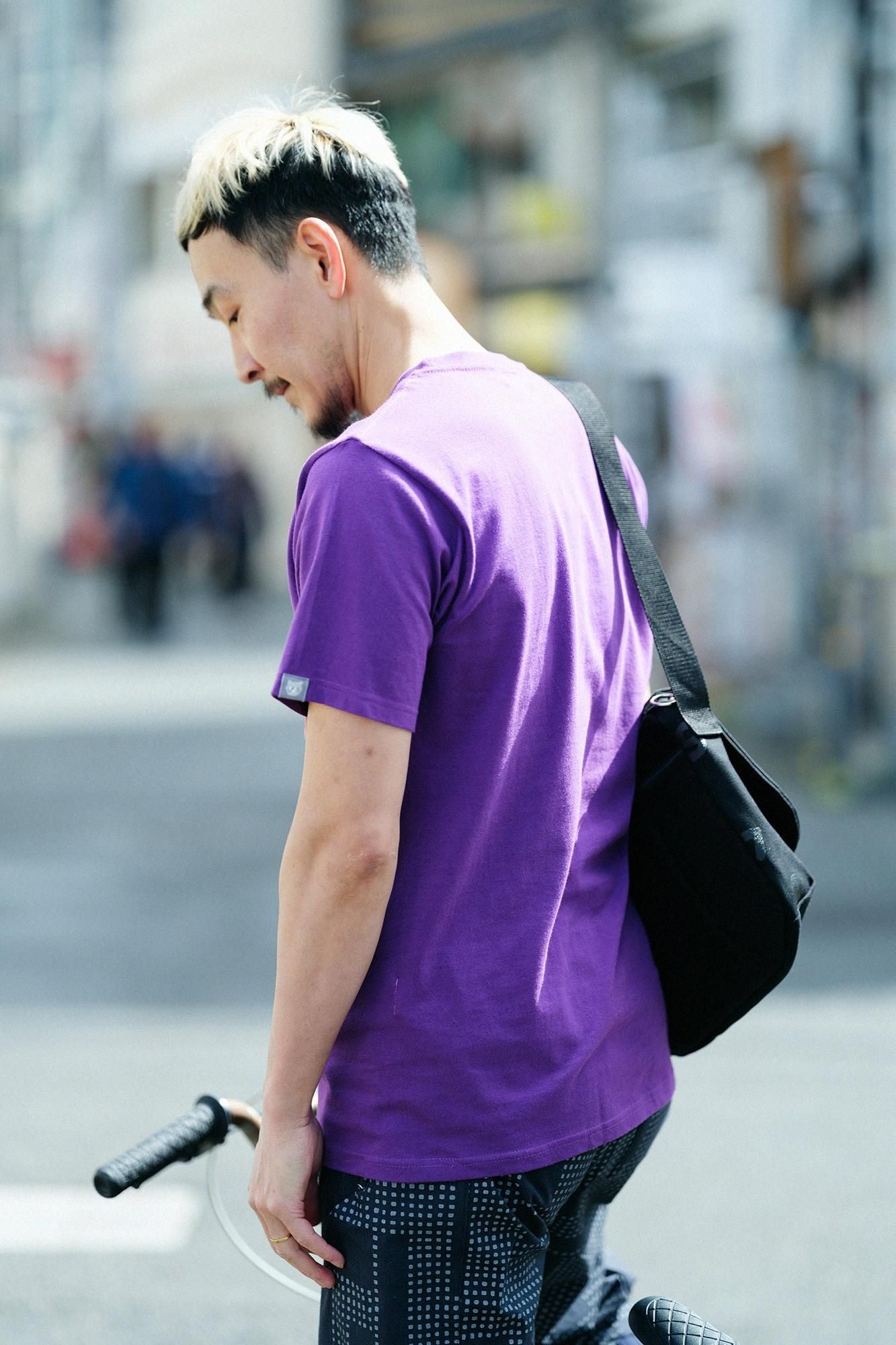 Short-sleeved pocket T-shirt [5.0] / Purple × Bicycle Craze
