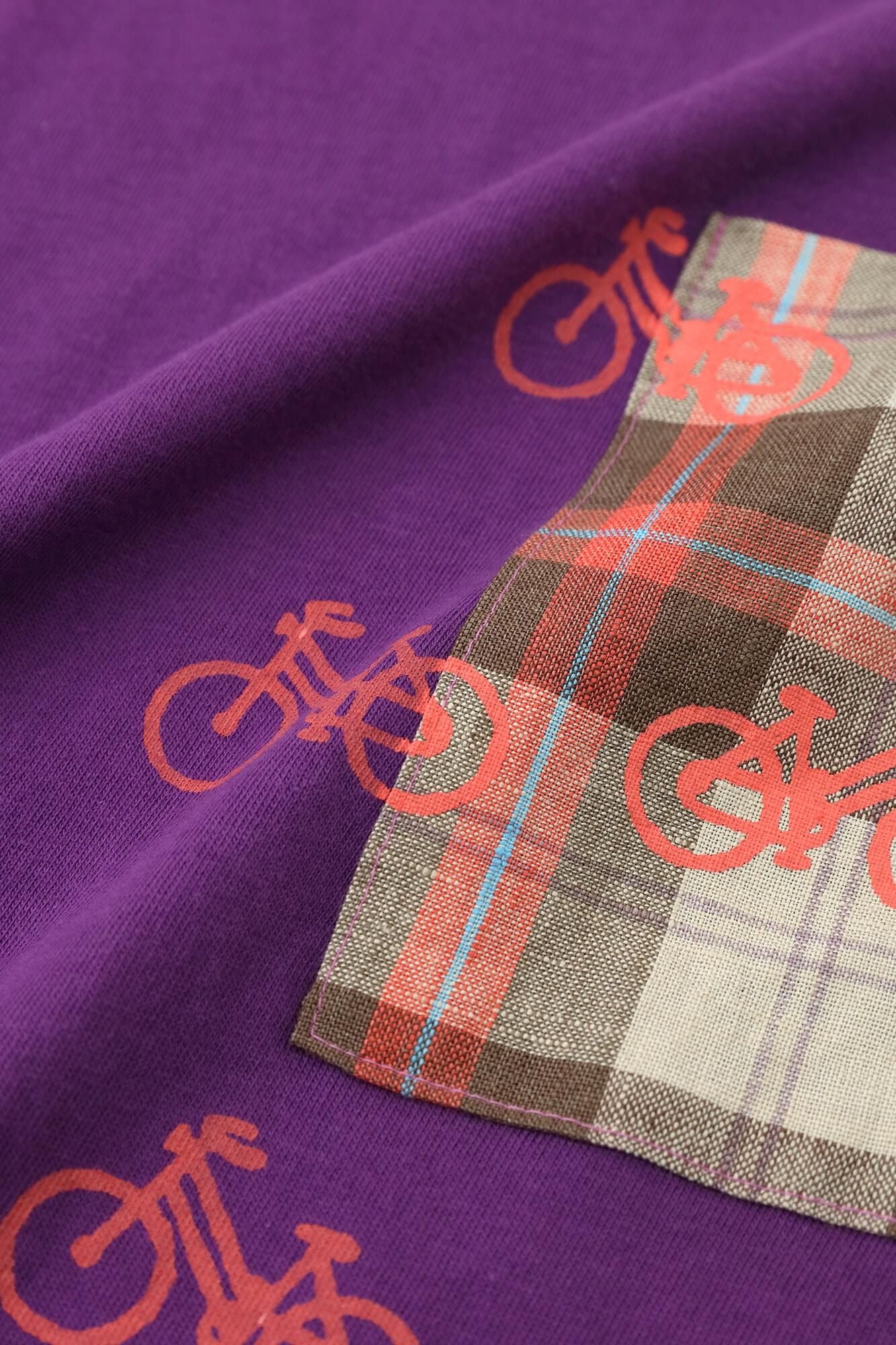 Short-sleeved pocket T-shirt [5.0] / Purple × Bicycle Craze