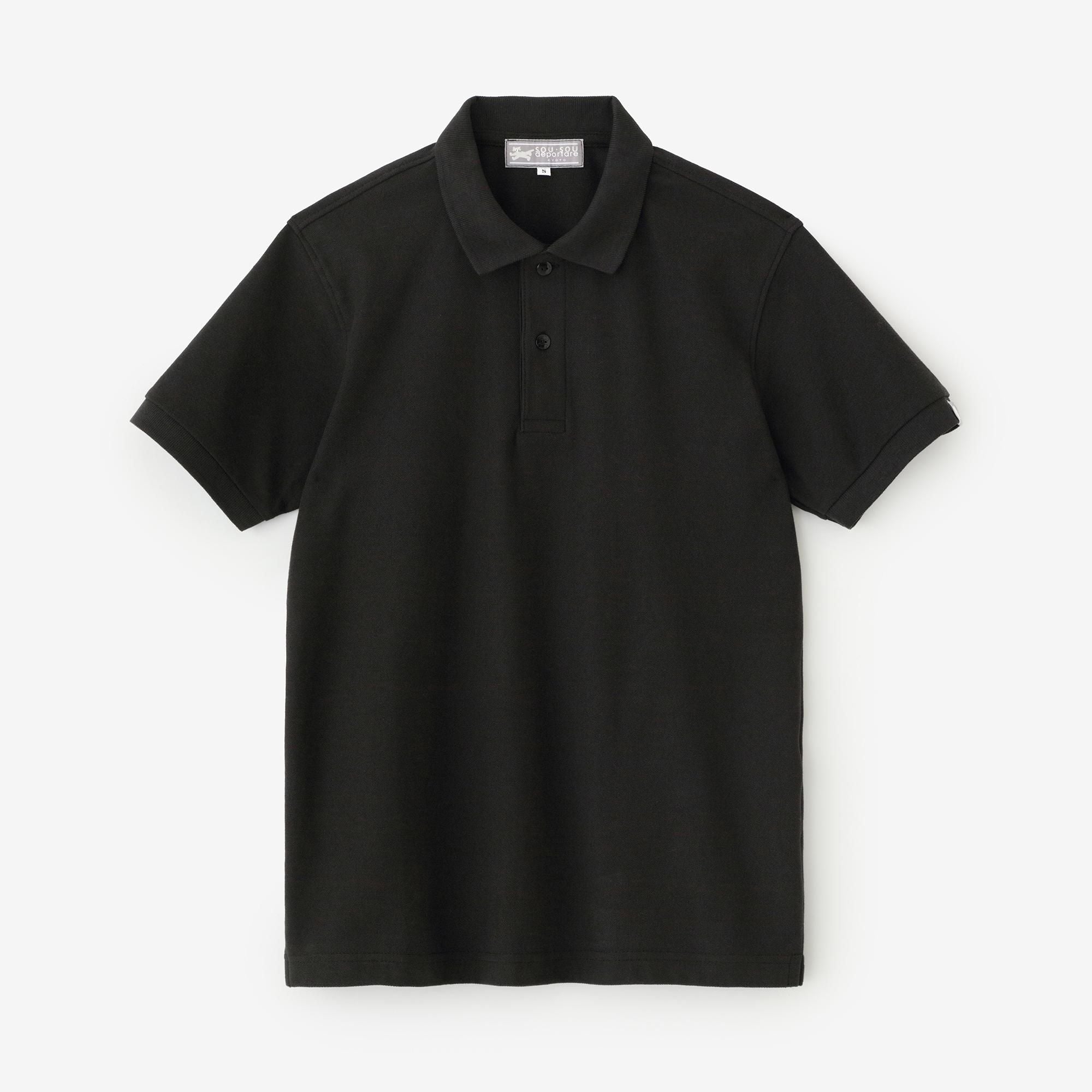 SO-SU-U Kurzarm-Poloshirt/Schwarz