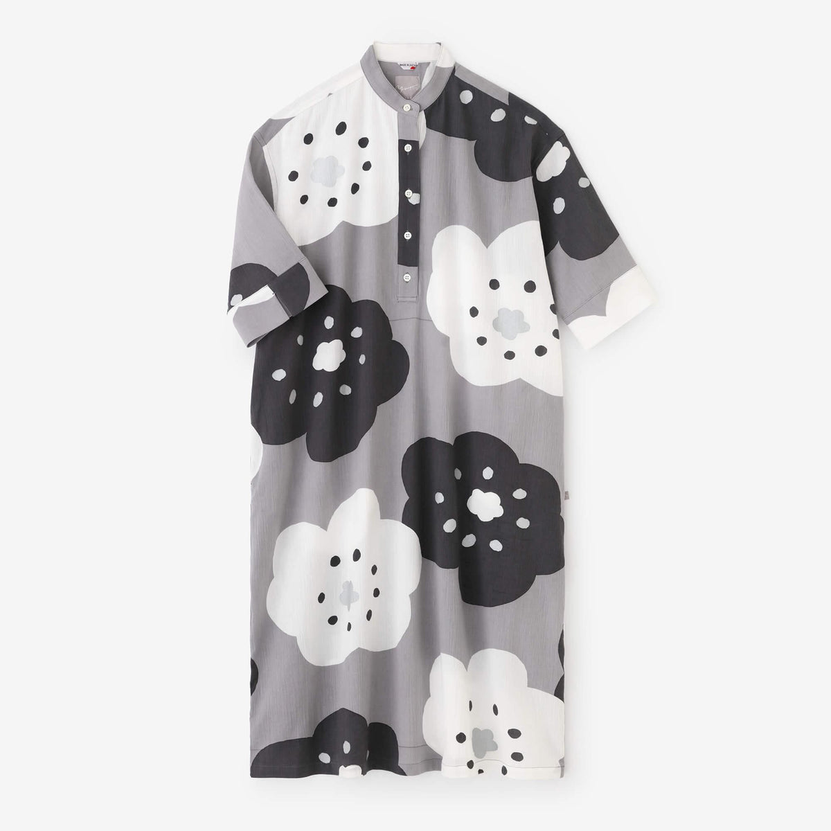 高島縮 20/20 H.N.グランシャツワンピース 6分袖／ほほえみ