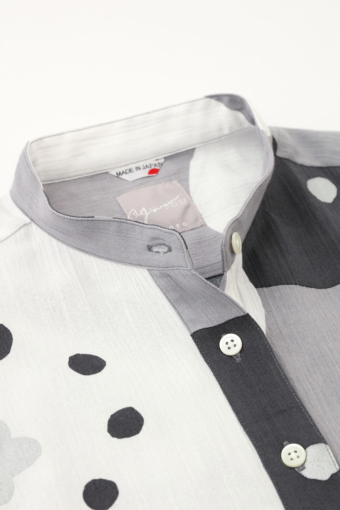 高島縮 20/20 H.N.グランシャツワンピース 6分袖／ほほえみ