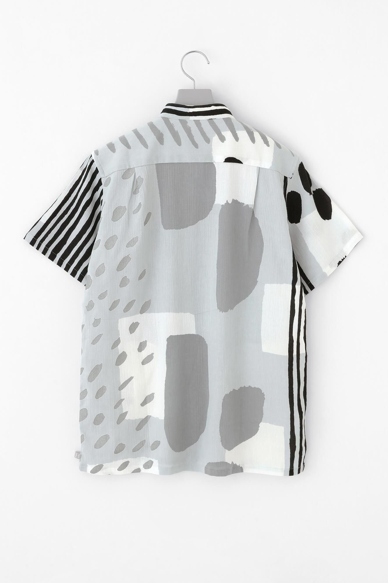 【net limited】Chizimi Cotton 20/20 Stand Collar Short Sleeve Shirt SP／Alley