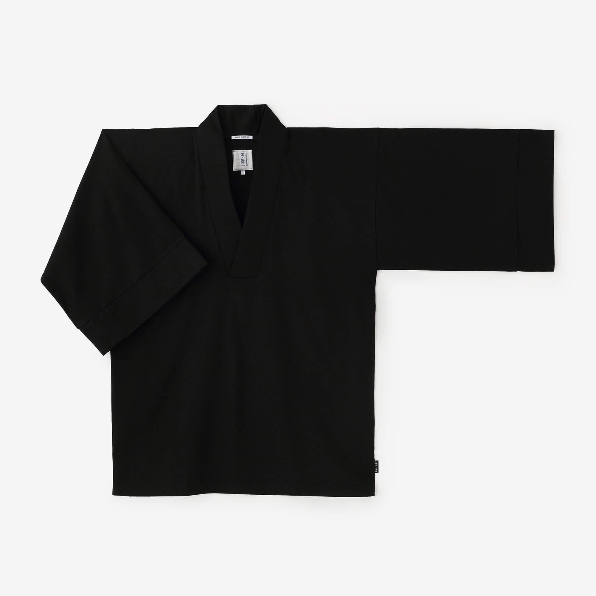 Interlock Knitting Fubi Kimono Shirt / Black