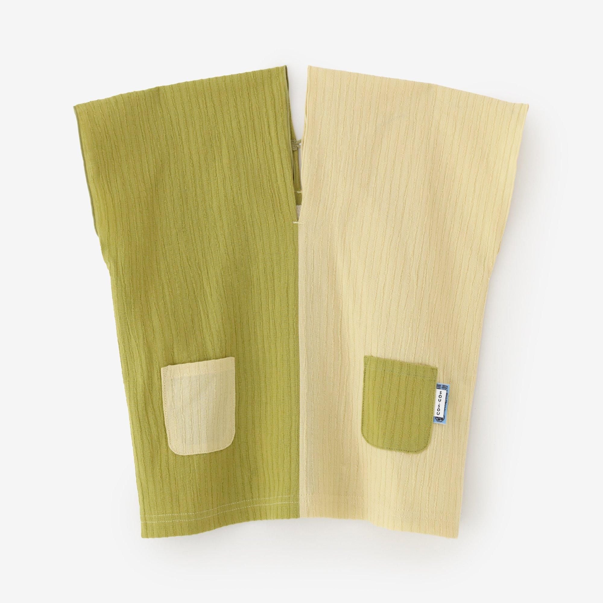 ● Chizimi Cotton 40/20 Akiha Square Top Bi-color / Light Yellow × Yellowish Green