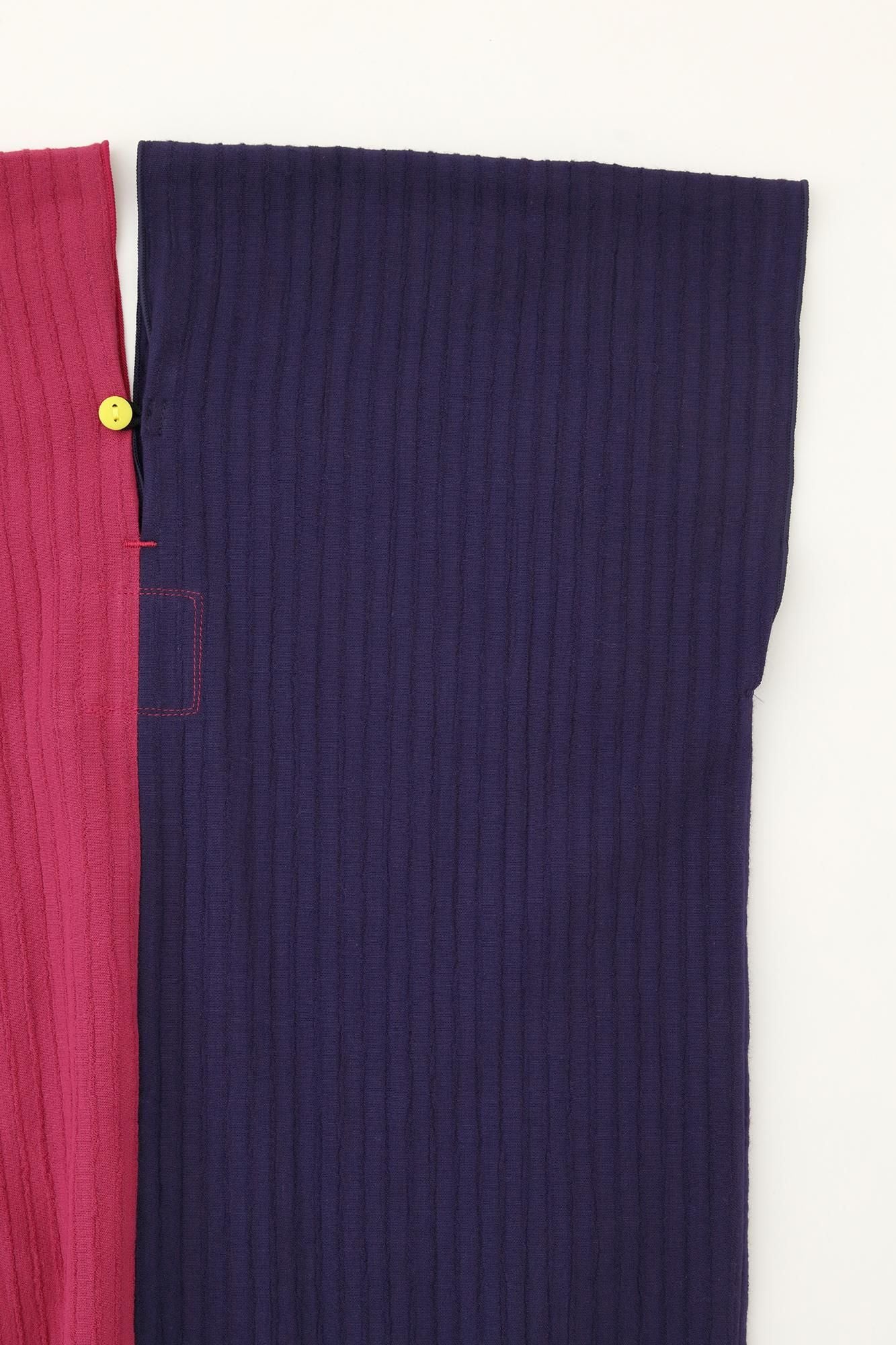 ●高島縮棉40/20空羽 方形上衣 雙色／紅紫色×紫藍色