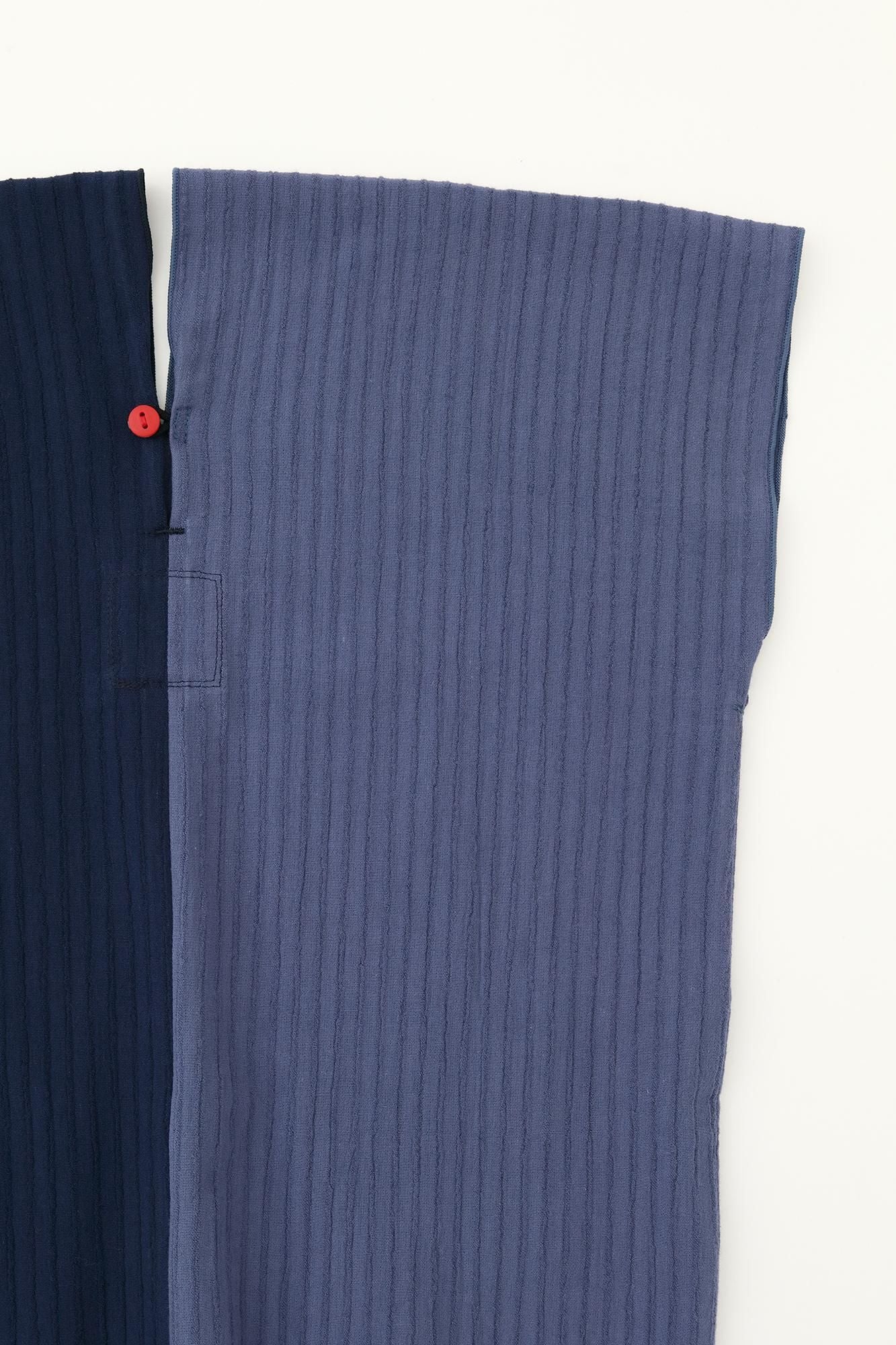 ● Chizimi Cotton 40/20 Akiha Rectangular Dress / Blue Bi-color x Light Blue