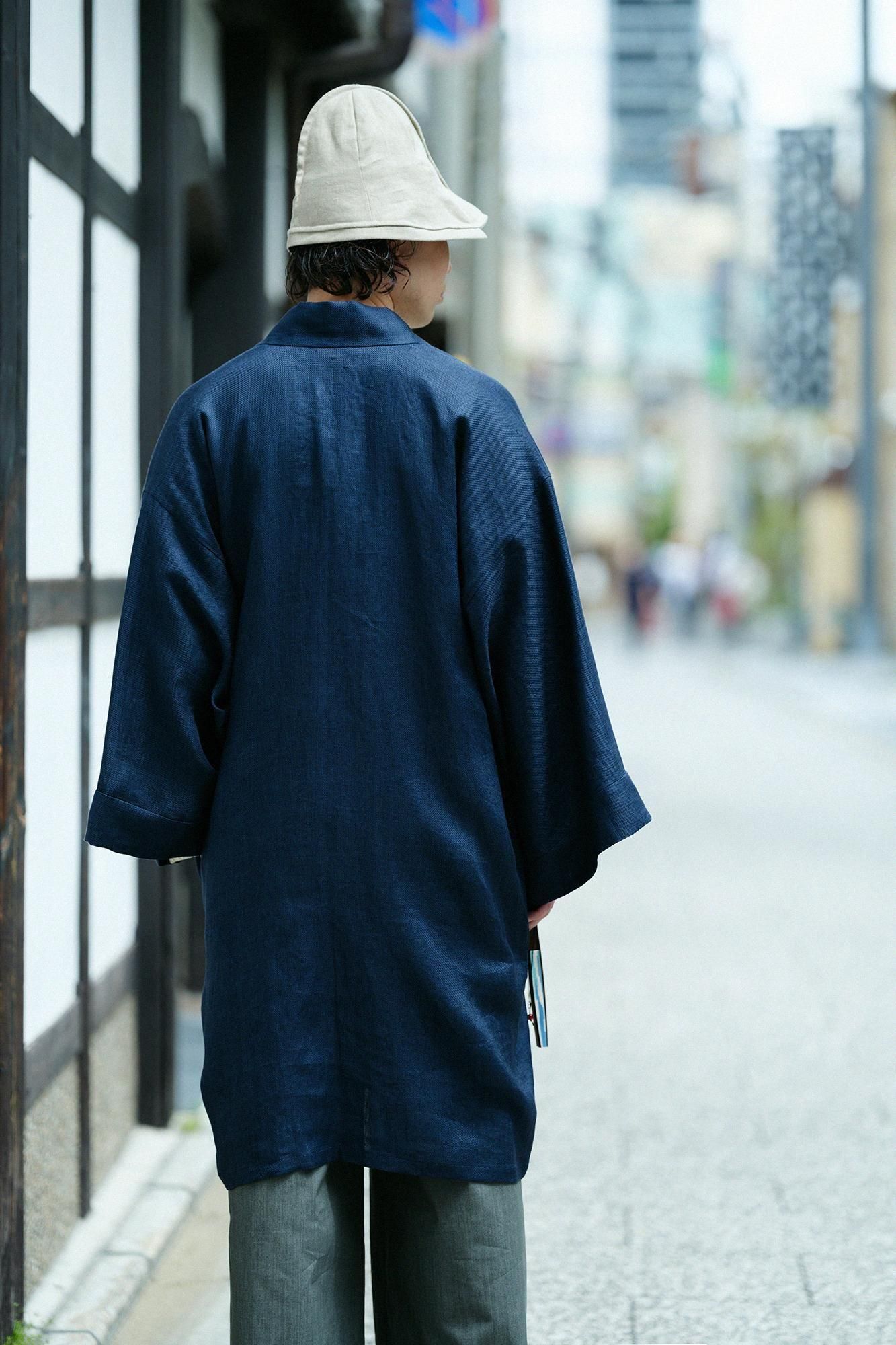 [仅在互联网上提供] 亚麻内衣（ken），单人（hitoe）/深蓝色（noukon）