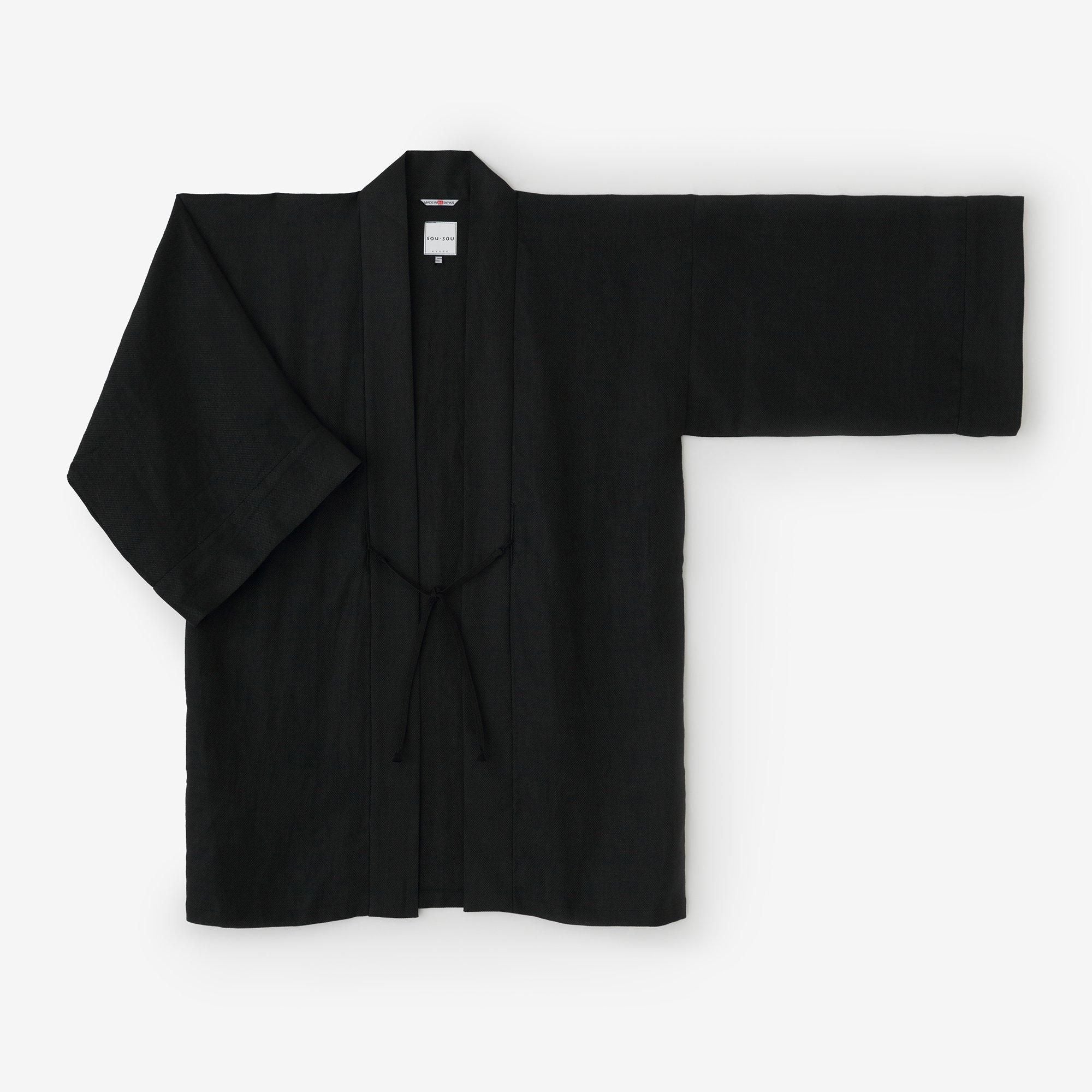 net限定】麻 ストレッチデニム 袢纏（はんてん） 間（けん） 単（ひと