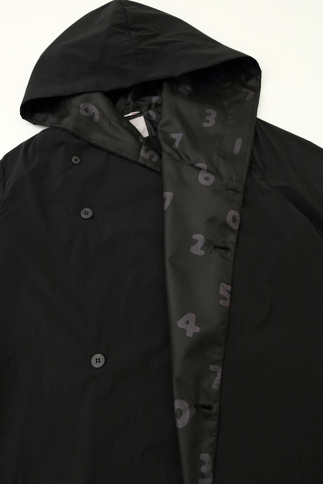 Cordura(R)彈性連帽風衣/黑色× SO-SU-U十數