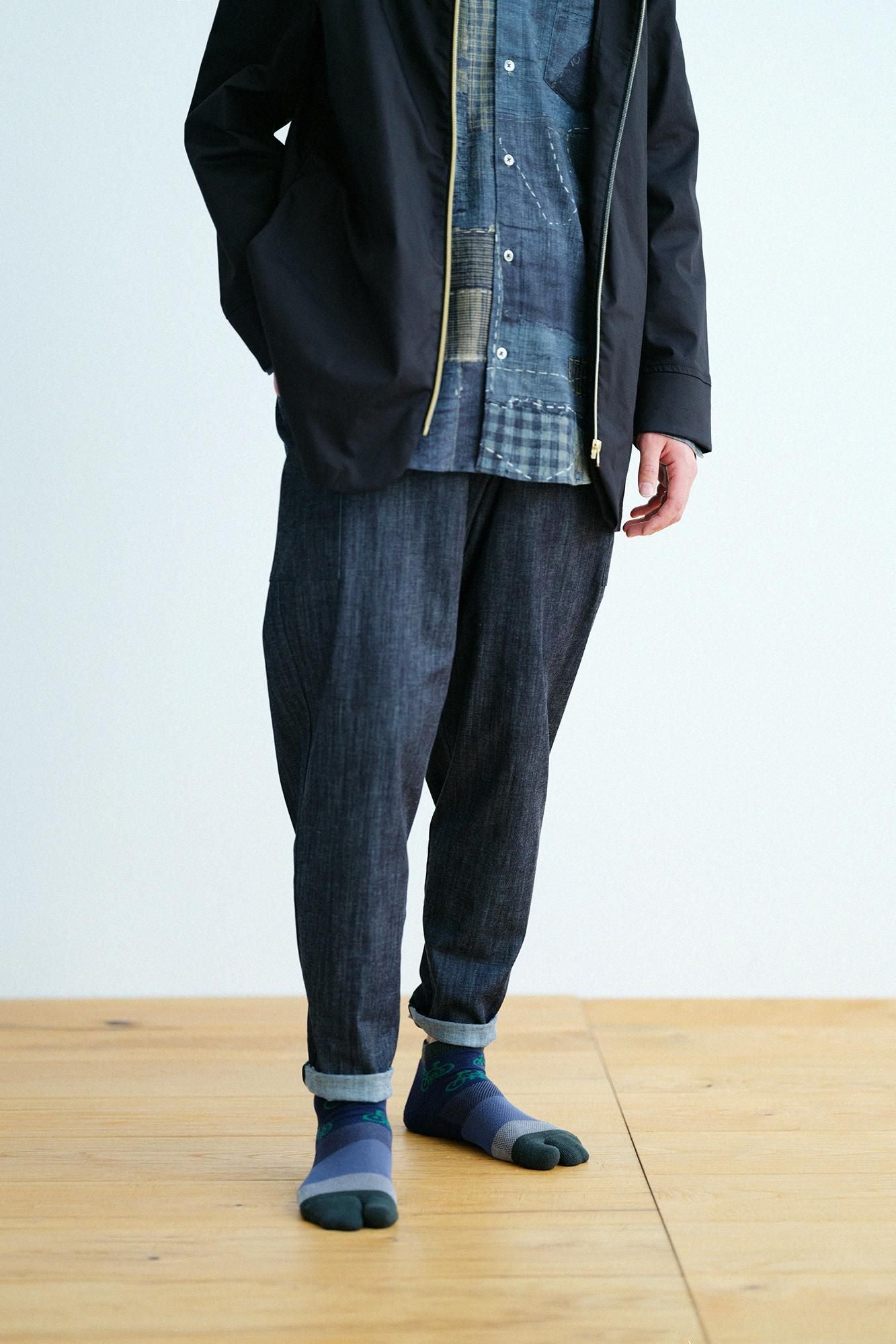 Cushion Pile & Mesh Tabi Socks（Low-cut）Bicycle Craze Bluish Green