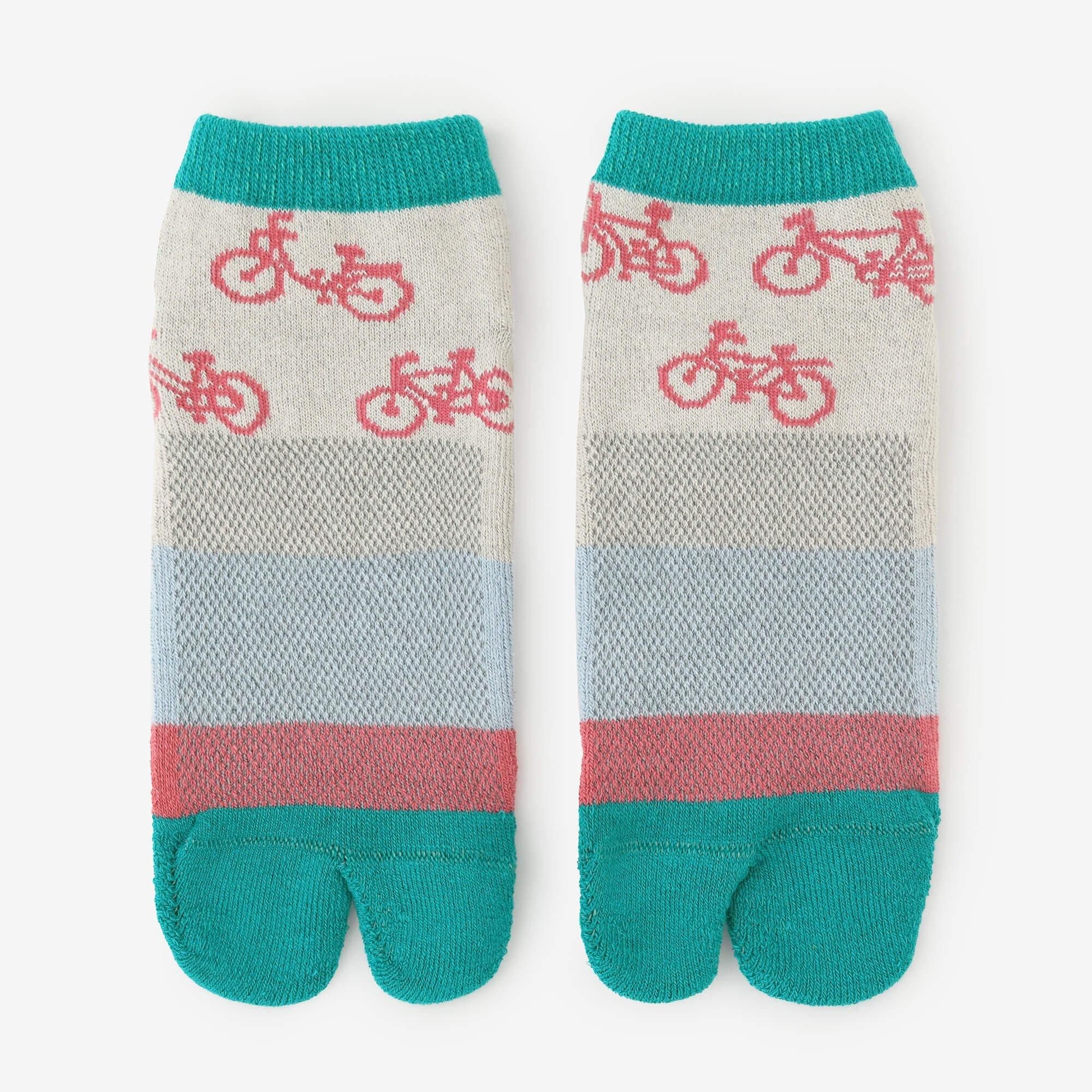 クッションパイル＆メッシュ足袋下（踝丈）／チャリンチャリン 小鴨色（こがもいろ）