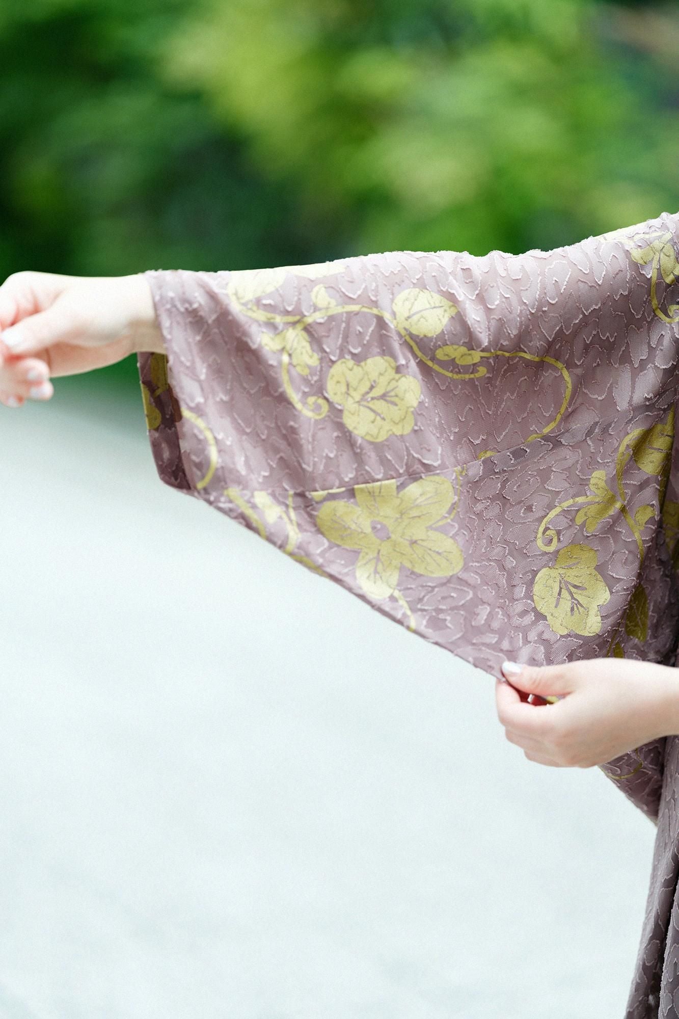 Couper jacquard, manches mojiri, vêtements courts, célibataire (hitoe) / beau (Uruwashi) Kogarashicha