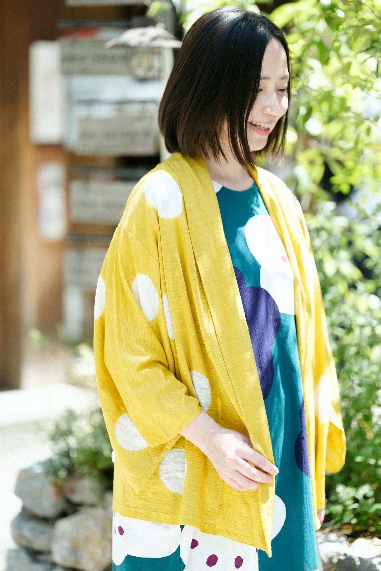 타바타시보리 마 코소데사야(정직한 saya)/물방울 황금색 (공작새）×흰색