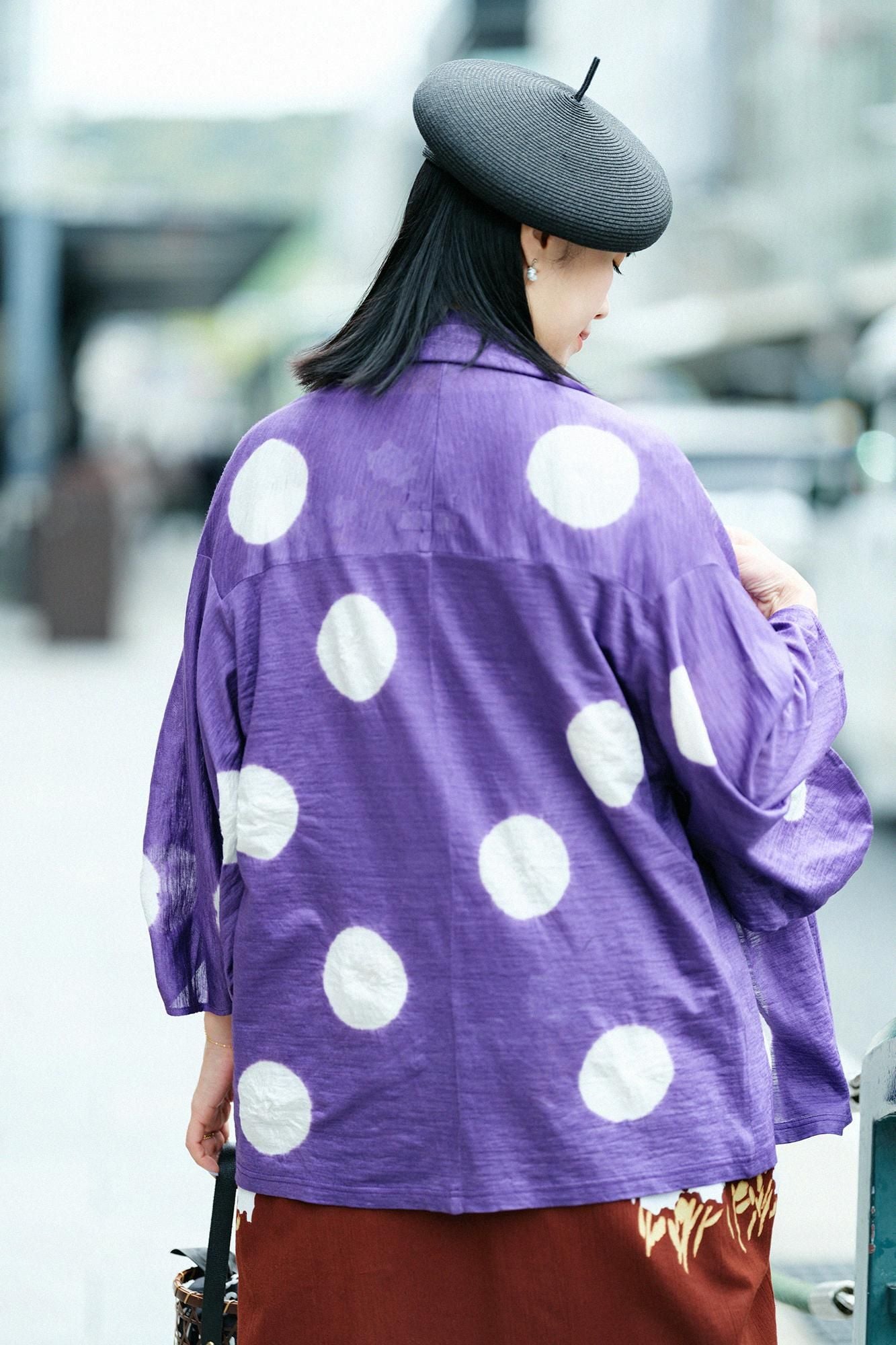 타바타시보리 마 코소데사야(정직한 saya)/물방울 어두운 자주색 (Kokimurasaki) x흰색