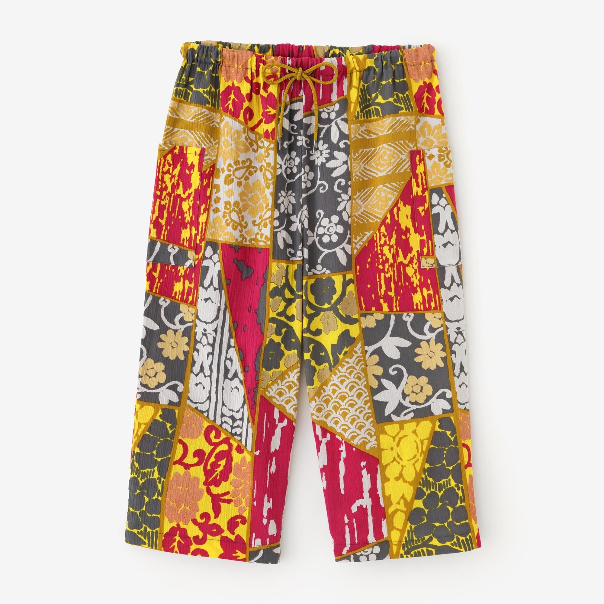 Chizimi Cotton 20/20 Skinny Pants / Patchwork Kimono of Uesugi Kenshin Family-Recreation Blazing Sky