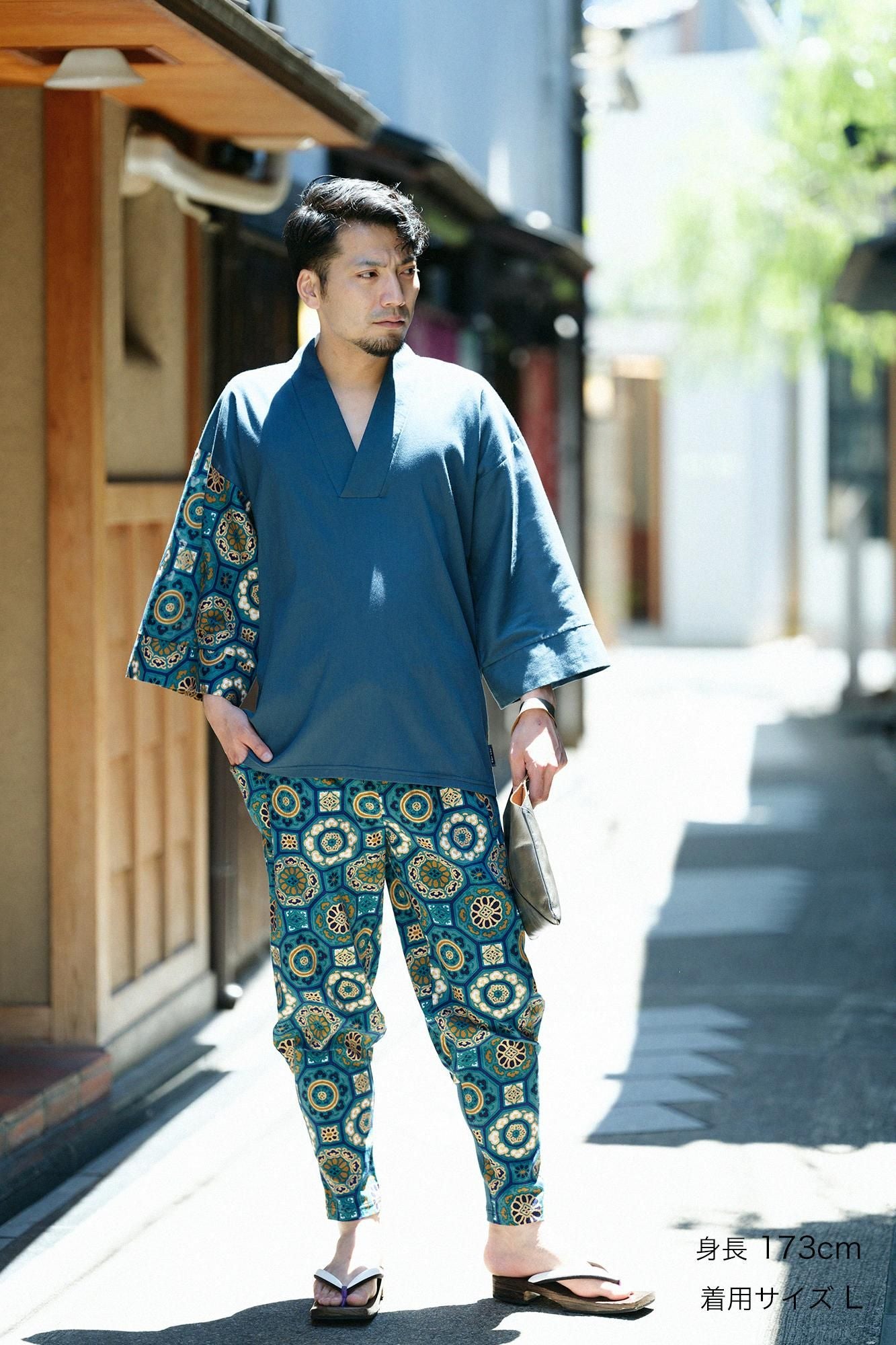 Chizimi Cotton 20/20 Harem Pants / Gorgeous Green Jade Color