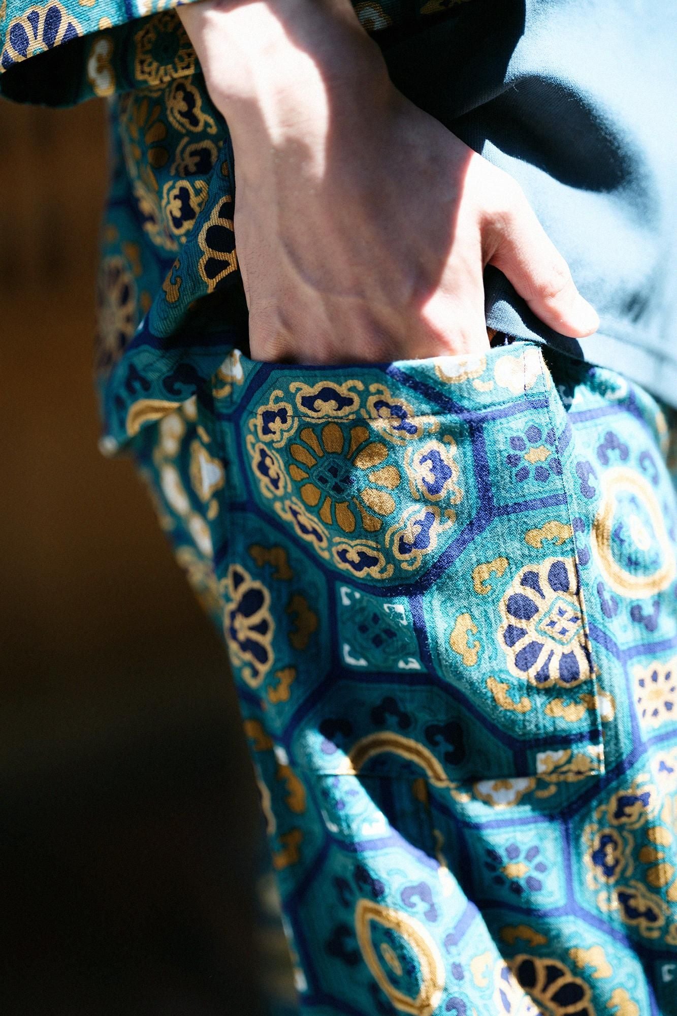 Chizimi Cotton 20/20 Harem Pants / Gorgeous Green Jade Color