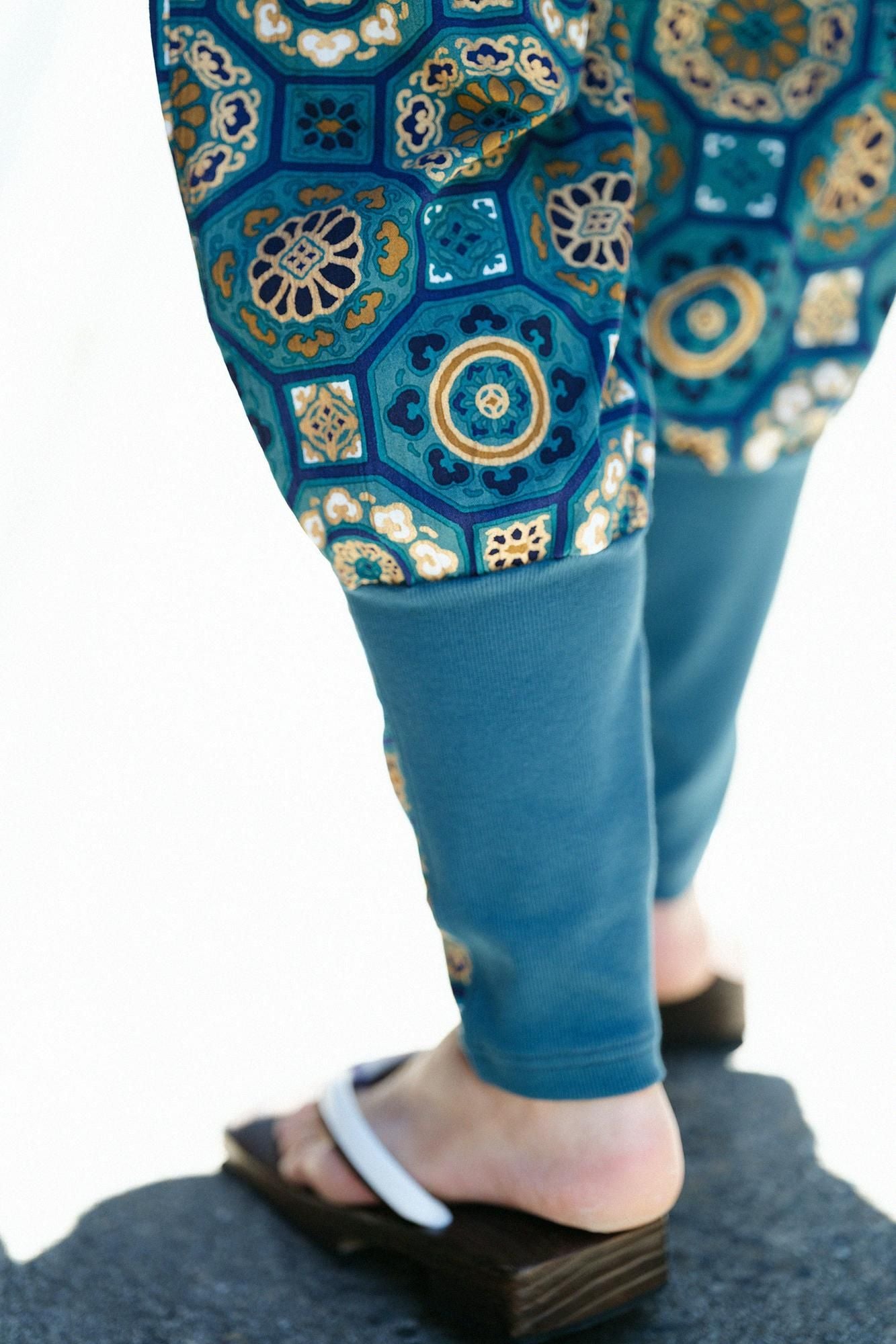 Chizimi Cotton 20/20 Harem Pants / Gorgeous Green Jade Color