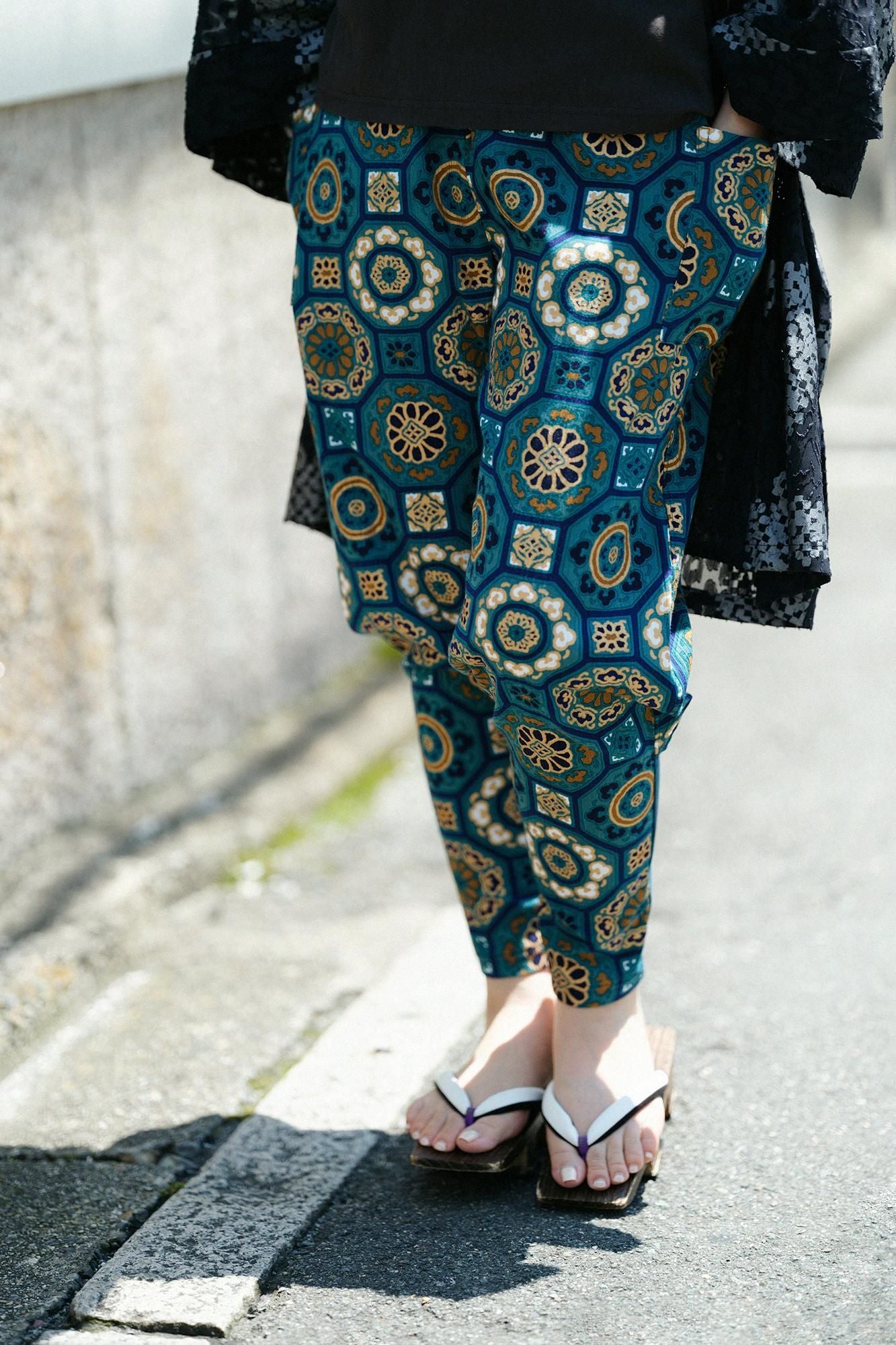 Chizimi Cotton 20/20 Harem Pants / Gorgeous Green Jade Color