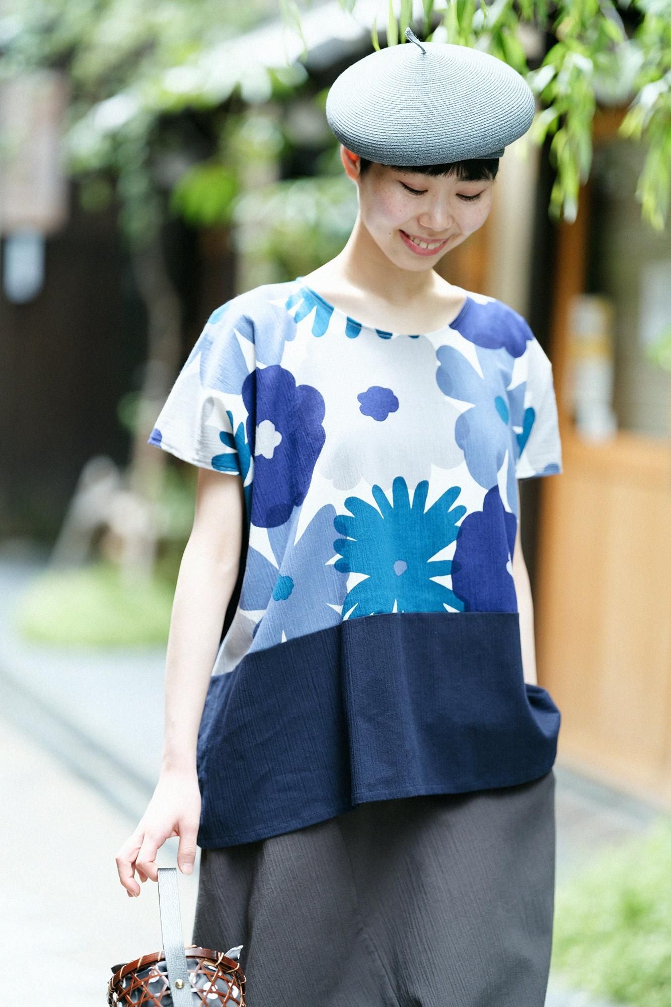 net限定】高島縮 20/20 四角衣（しかくい） 組（くみ） 肩文様（かたもん