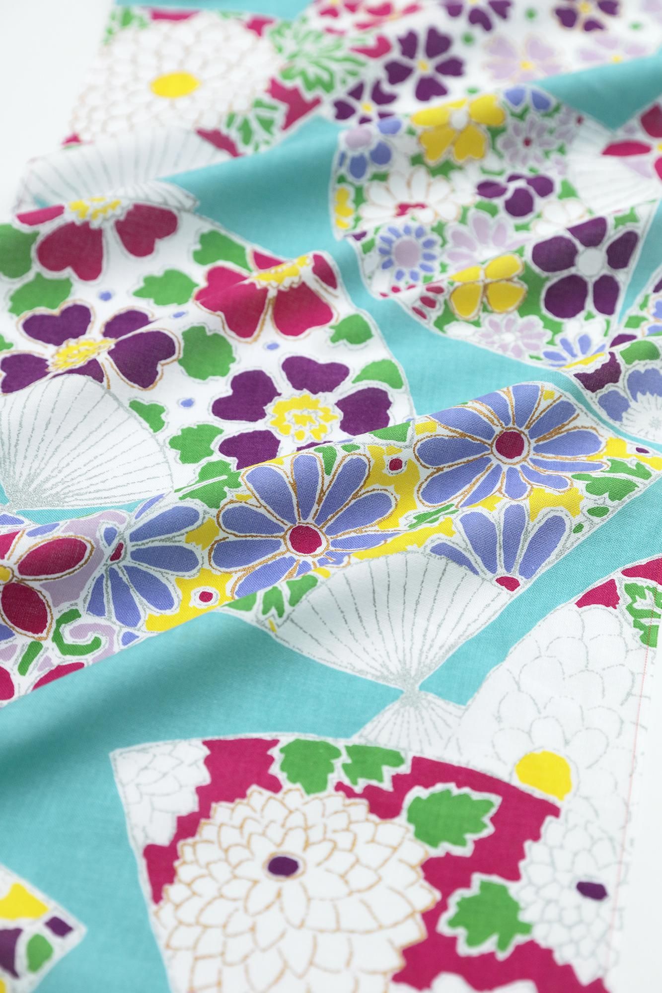 布料剪裁販售 （伊勢木棉 手巾）/fan（ougi）<50cm>