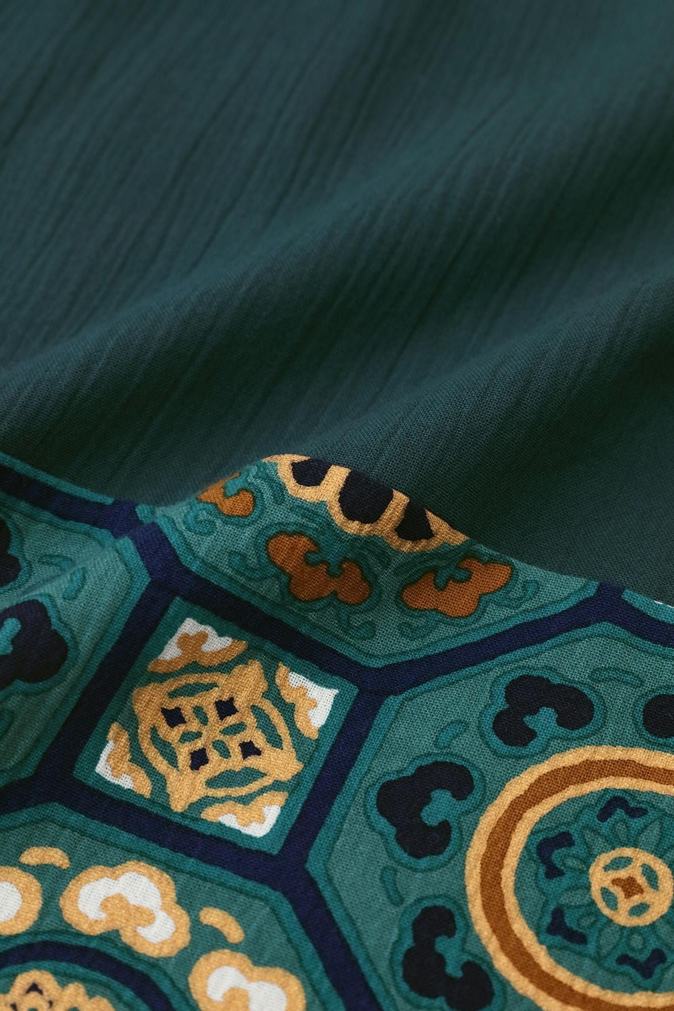 타카시마치지미 20/20 직사각형 원피스 쿠미 헴 패턴/아이언 컬러 (Tetituro) x카레이 녹색 공 컬러