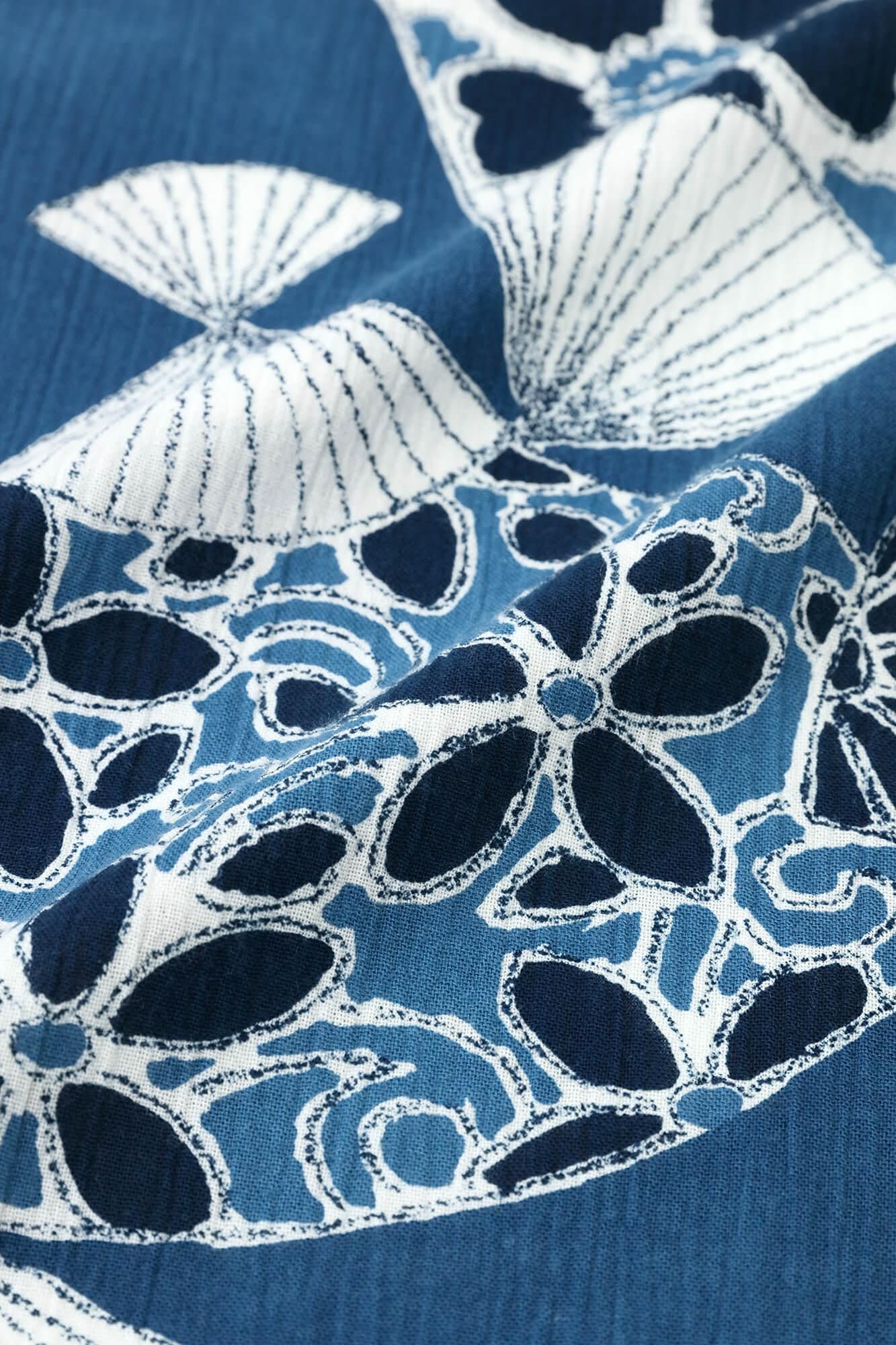 高島縮 20/20 藍捺染（あいなせん） 長方形衣（ちょうほうけい