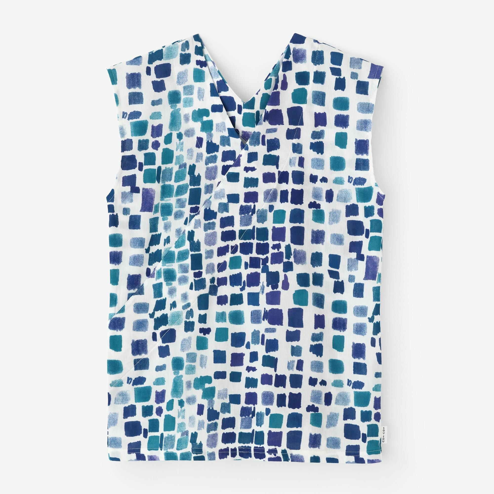 net限定】高島縮 40/40 抜衿ジバン／絵具皿（えのぐさら） 水辺色