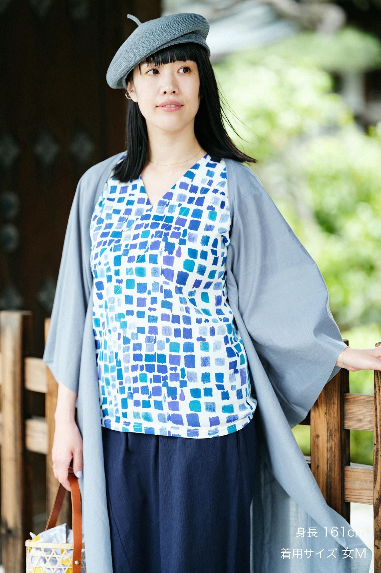 net限定】高島縮 40/40 抜衿ジバン／絵具皿（えのぐさら） 水辺