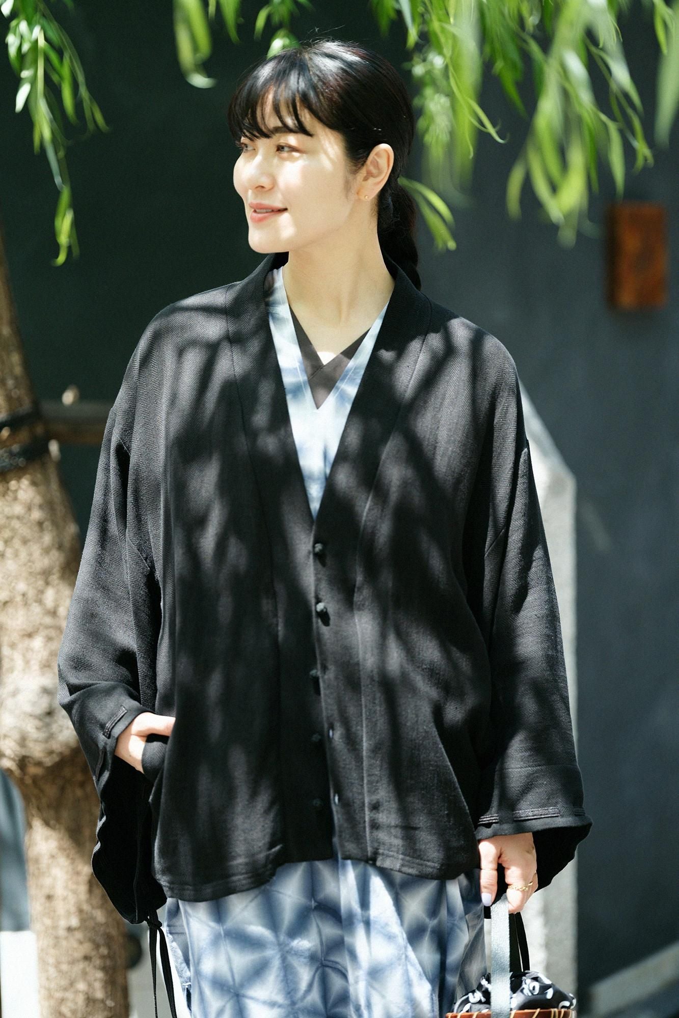 [Nur im Internet verfügbar] Baumwollleinen, Sugiayaori, Hakushakubaori, Imperial-Ärmel (Kyuuchusode)/Nubairo (Nurebairo)