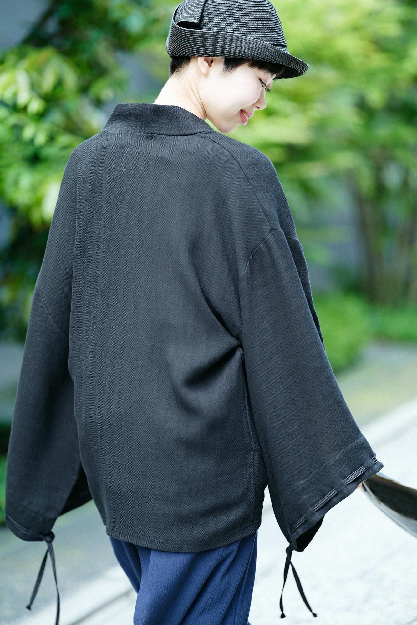 net限定】綿麻 杉綾織（すぎあやおり） 伯爵羽織（はくしゃくばおり