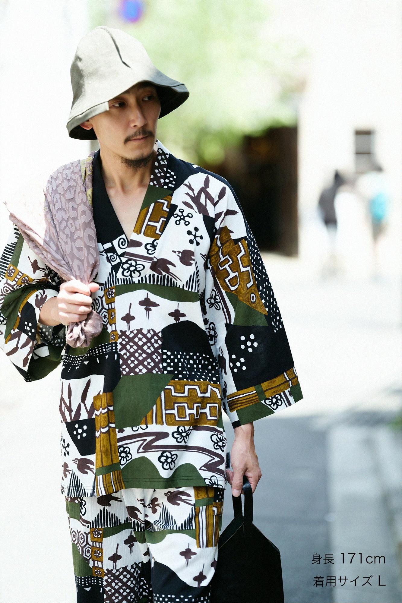 高島縮棉 40/40風靡 上衣/織部